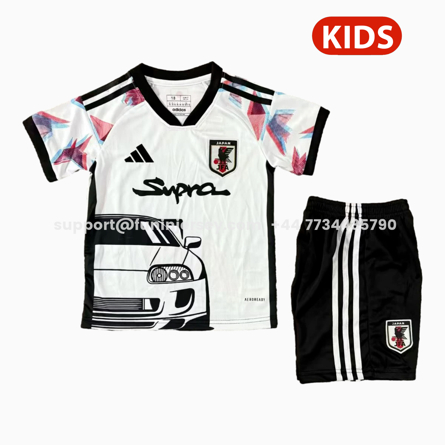 Funinjersey-Japan 25-26 Black Car White Special Kids Kit