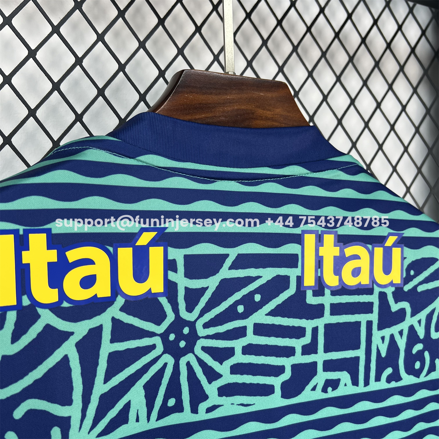 FUN-Funinjersey-Retro Brazil 2024 Blue Pre-Match Training Jersey - Fans Version