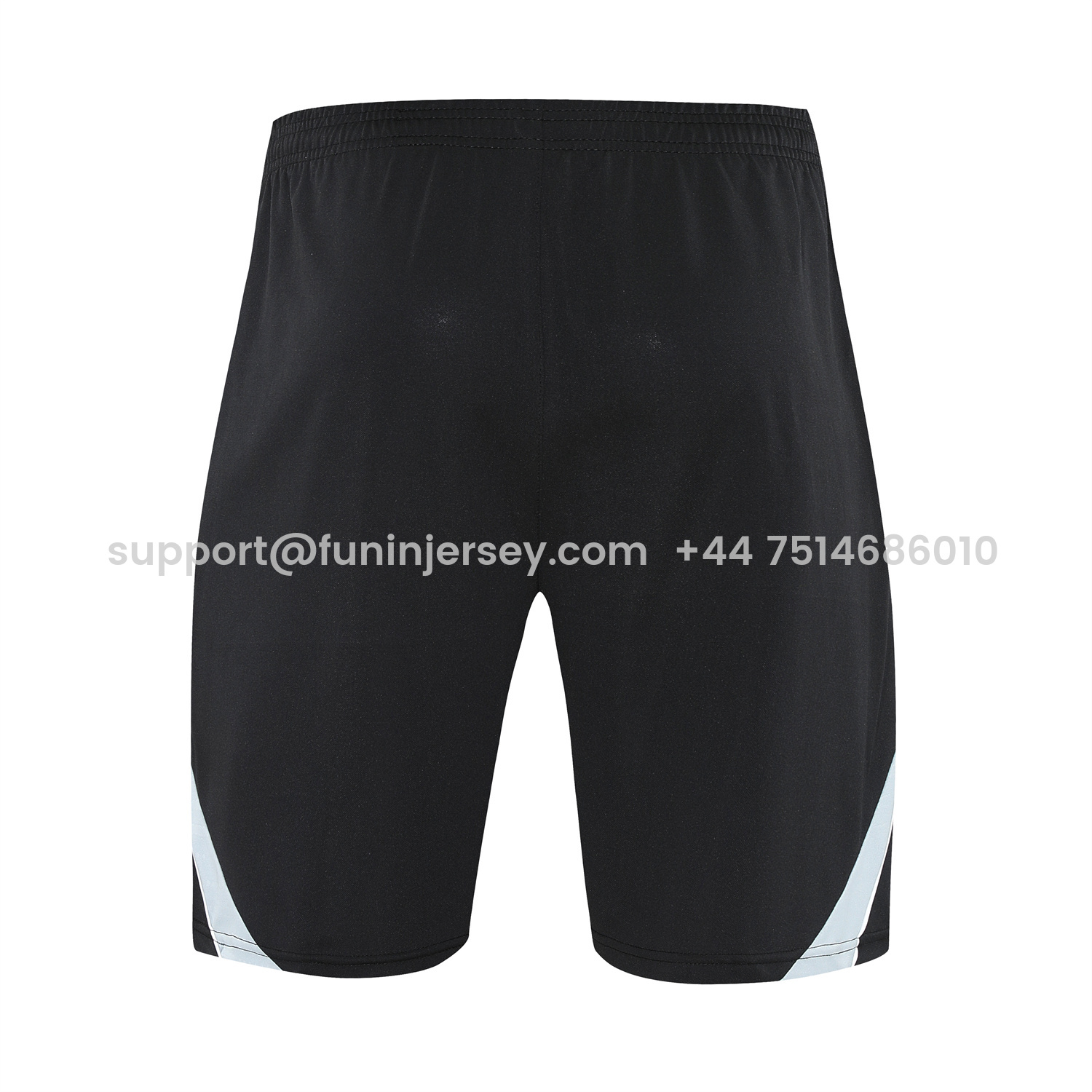 Funinjersey-Real Madrid 25-26 Short-Sleeve Training Set - Grey And White Top & Black Shorts