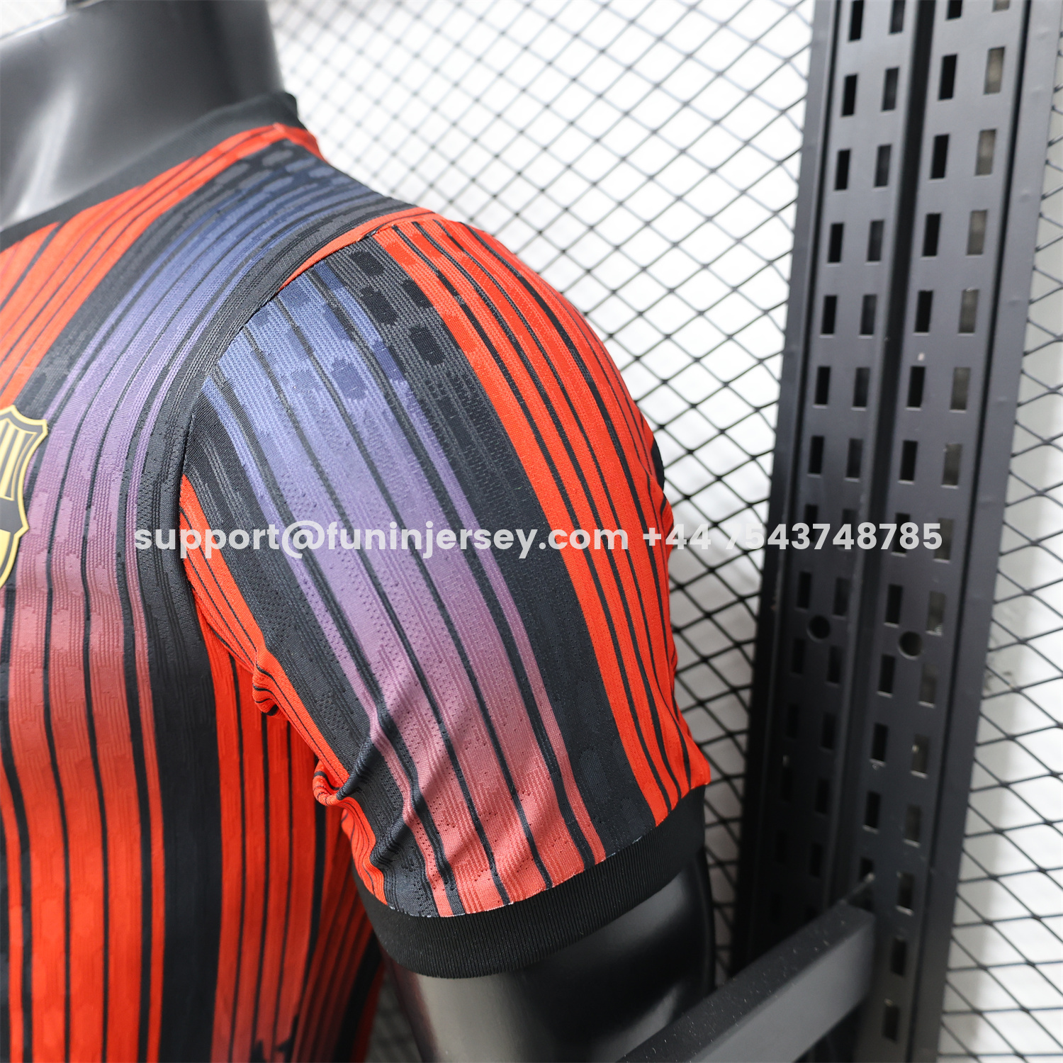 Funinjersey-Barcelona 26-27 Grey With Red Special Jersey - Player Version
