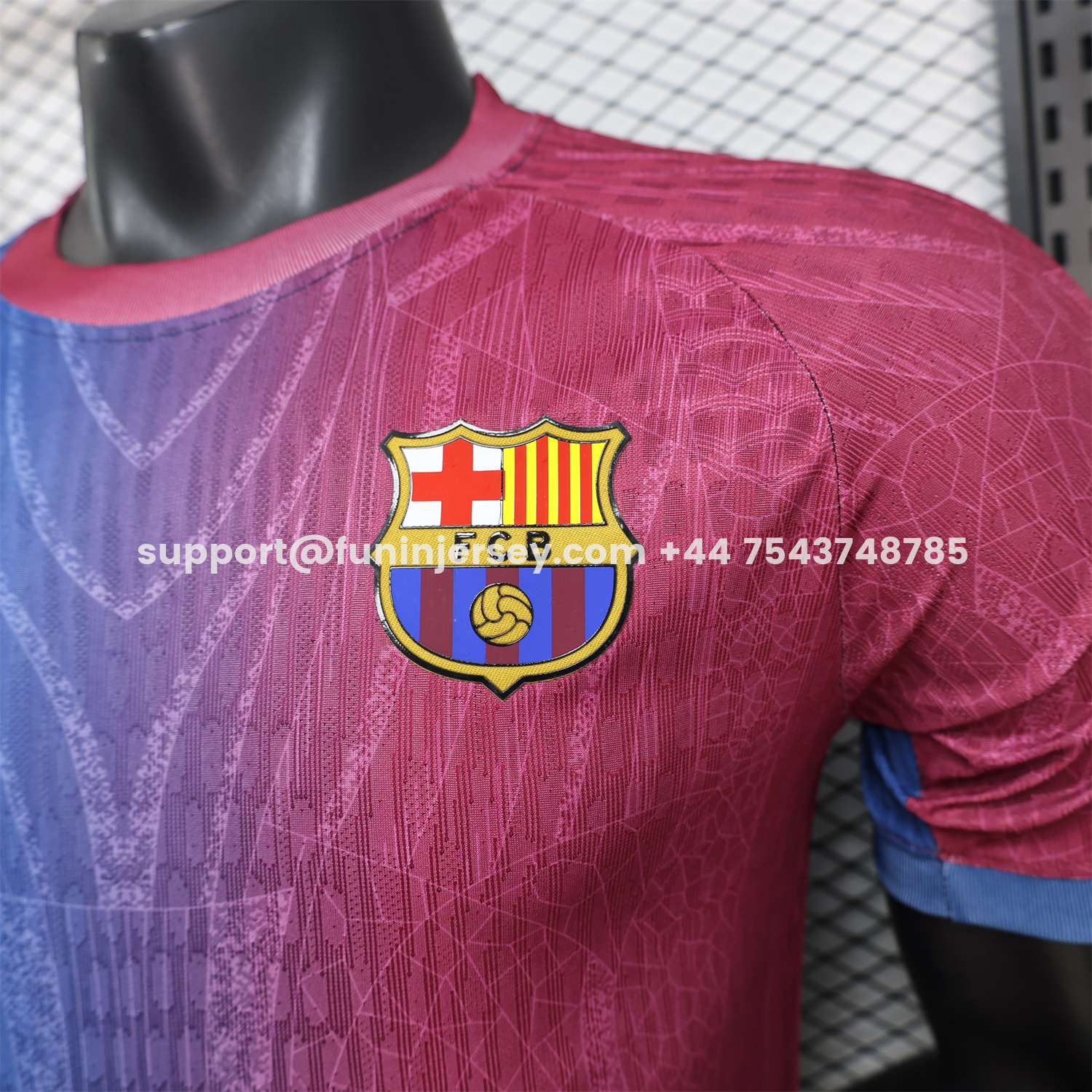 Funinjersey-Barcelona 25-26 Red And Blue Gradient Special White Jersey - Player Version