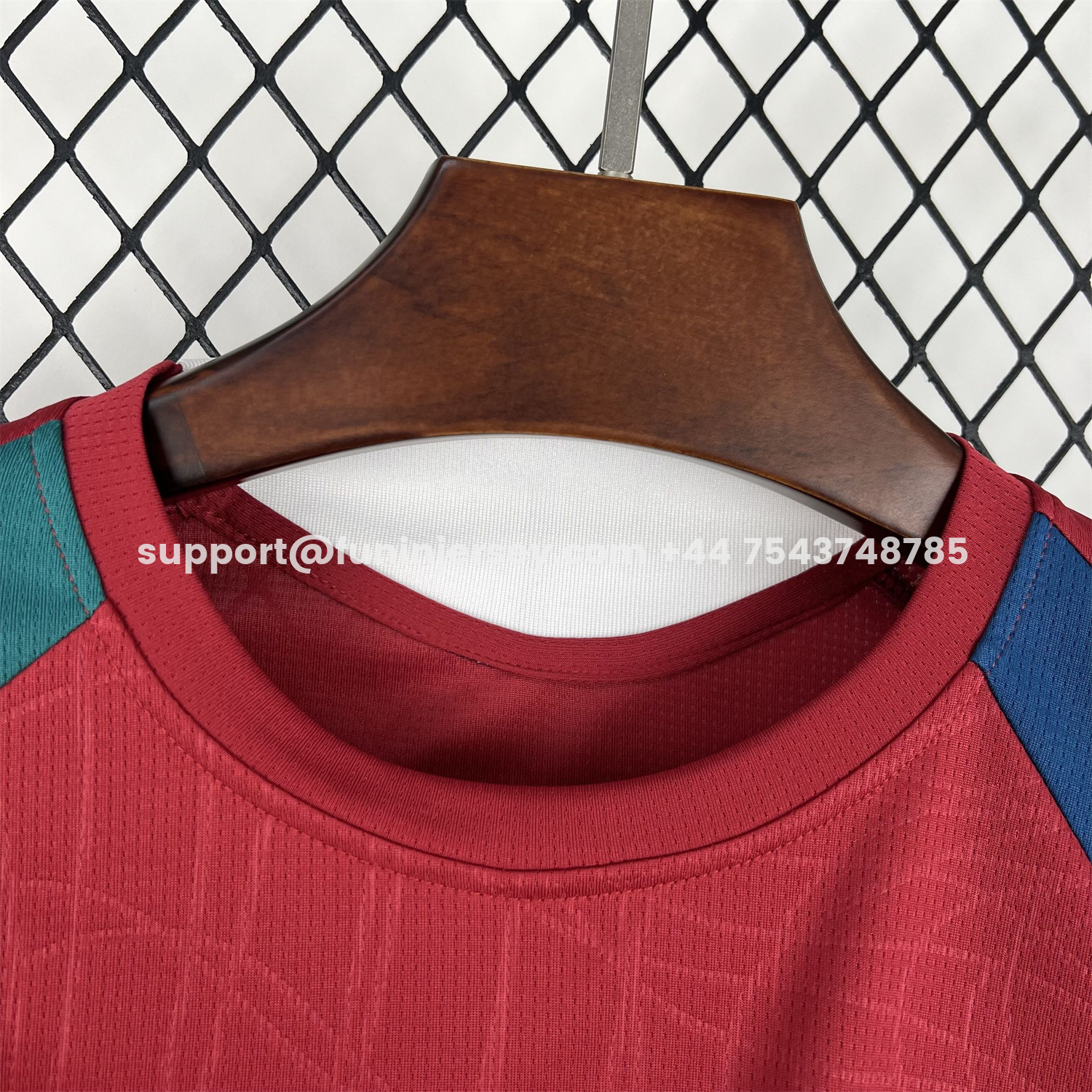 Funinjersey-Portugal 2026 Pre-Match Maroon With Blue Green Jersey - Fans Version
