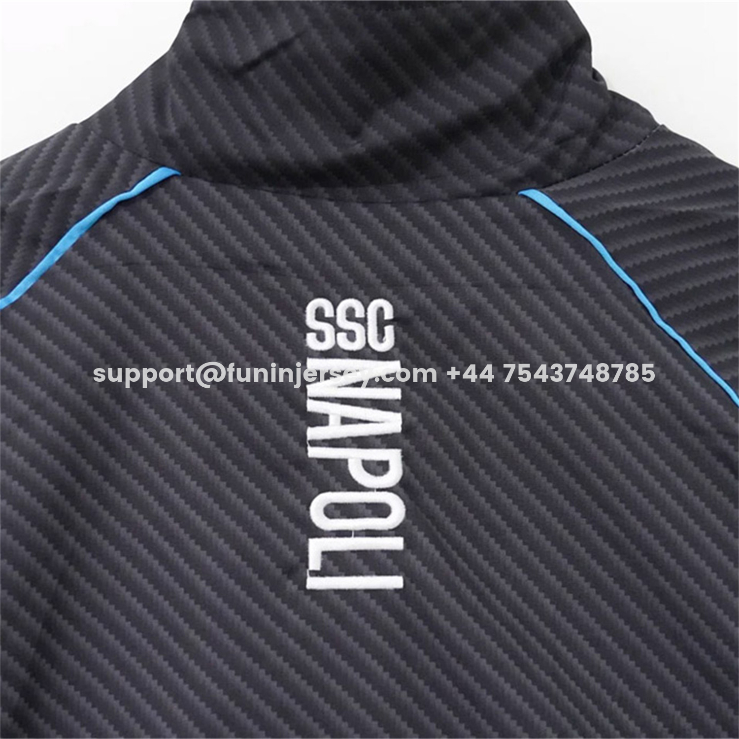 Funinjersey-Napoli 25-26 Black With Blue Stripes Windbreaker Jacket