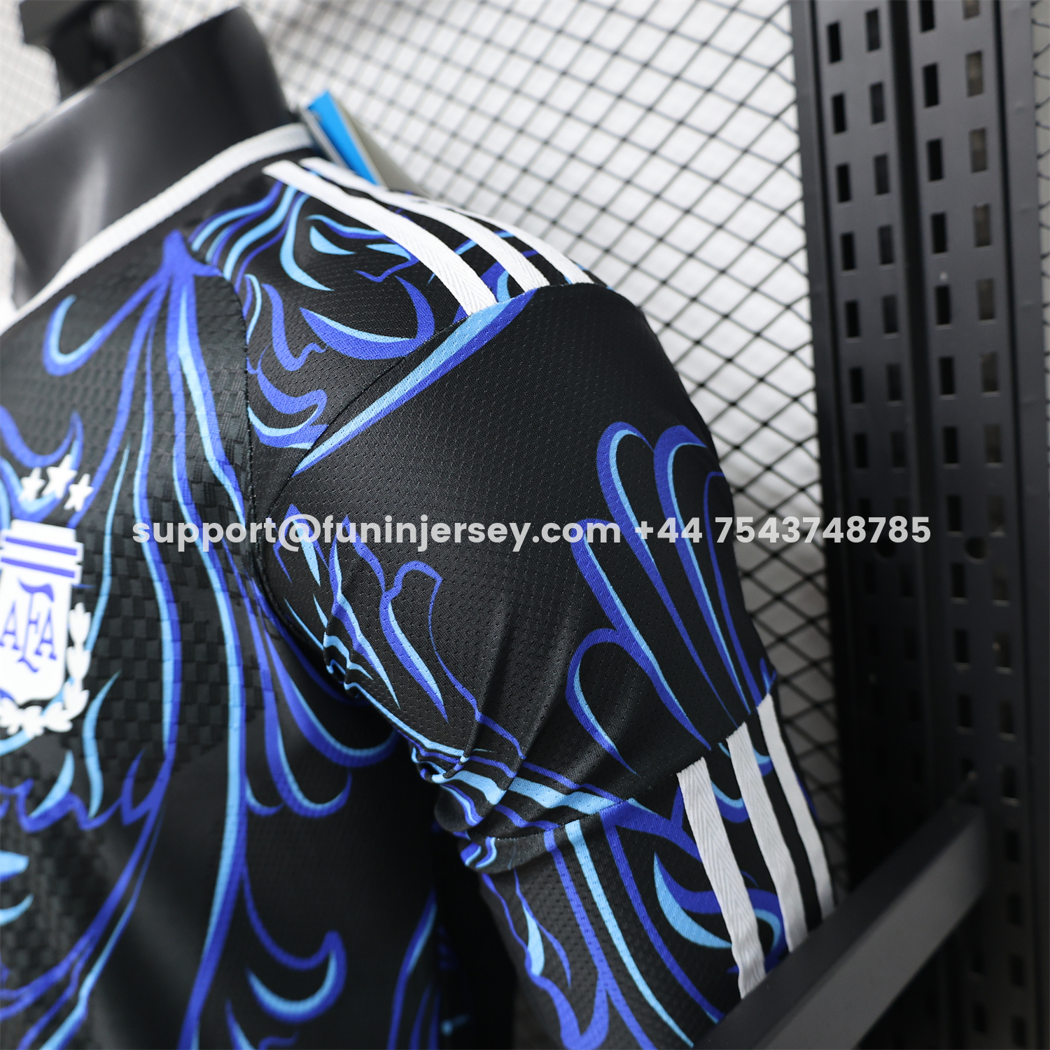 Funinjersey-Argentina 2026 Away Deep Blue Long Sleeves Jersey - Player Version