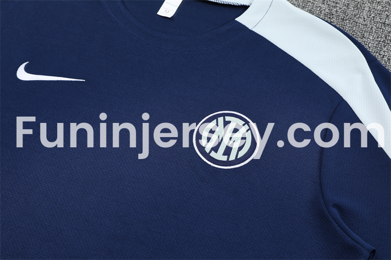 Funinjersey-Inter Milan 25-26 Short-Sleeve Kids Training Set - Deep Blue Top & Deep Blue shorts