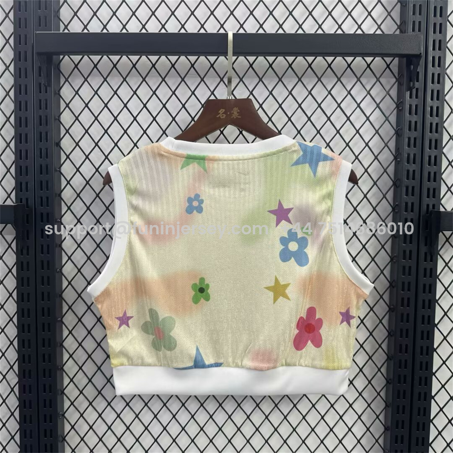 Funinjersey-Women's Barcelona 25-26 Yellow Yoga Vest with Colorfule Flowers