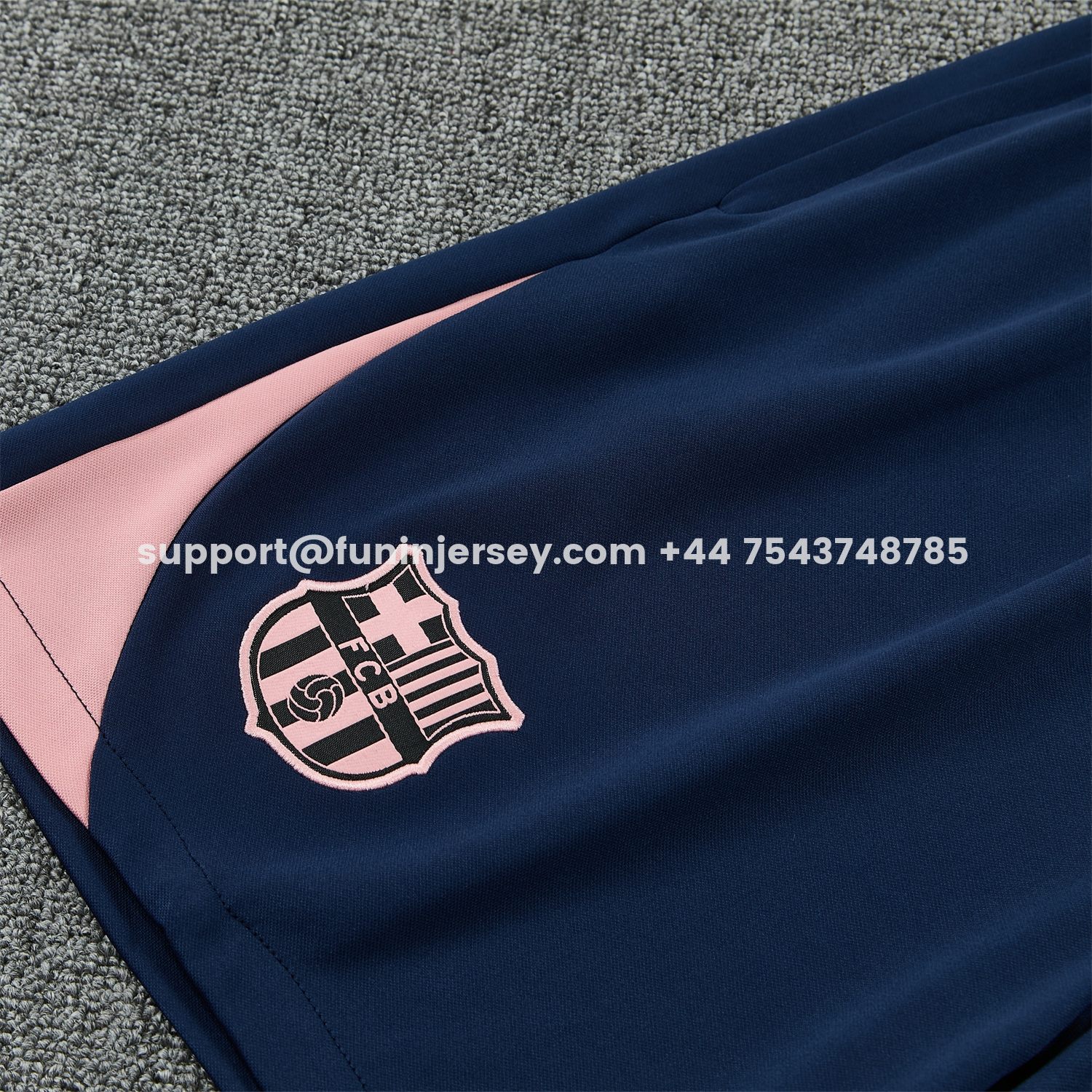 Funinjersey-Barcelona 25-26 Vest Training Set - Colors Top & Dark Blue With Pink Accents Pants