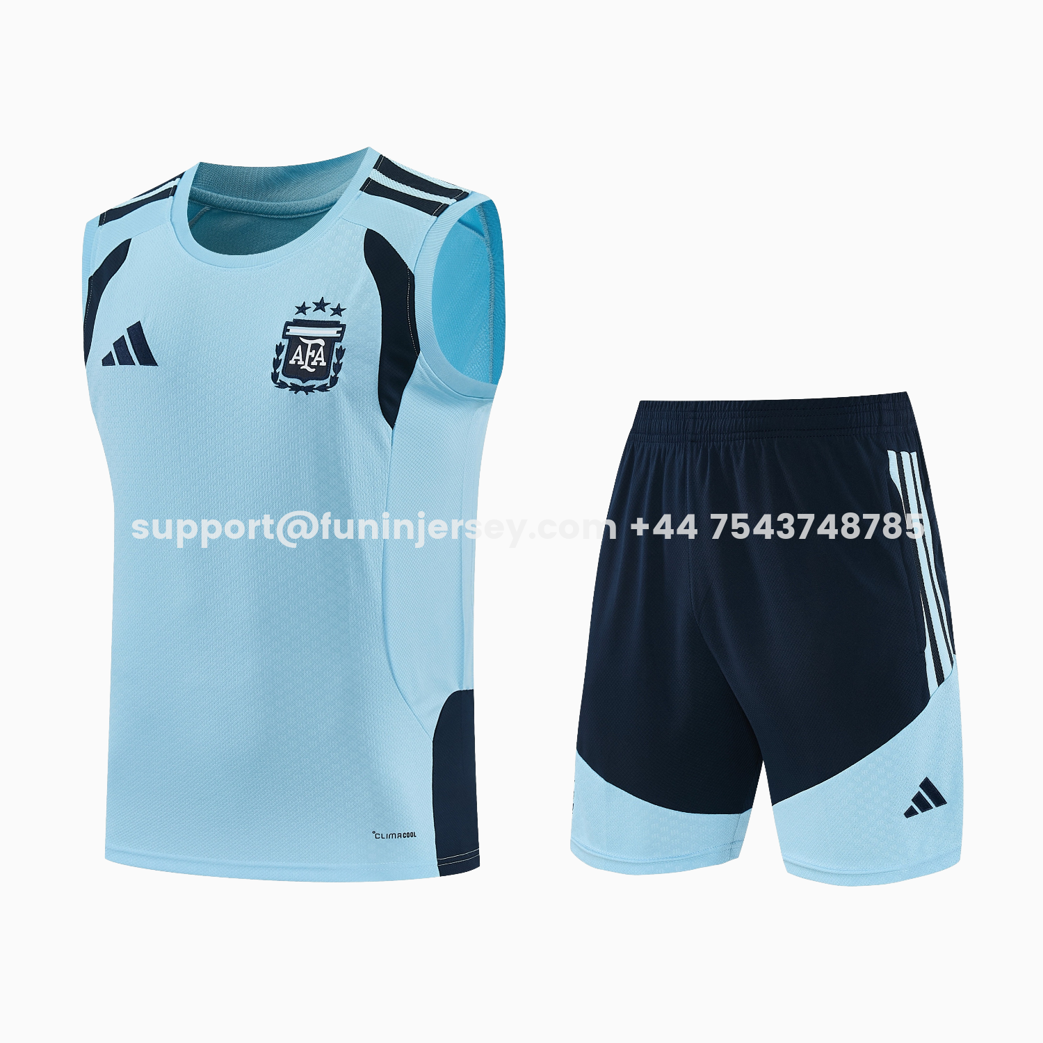 Funinjersey-Argentina 2026 Vest Training Set - Light Blue Top & Dark Blue Pants