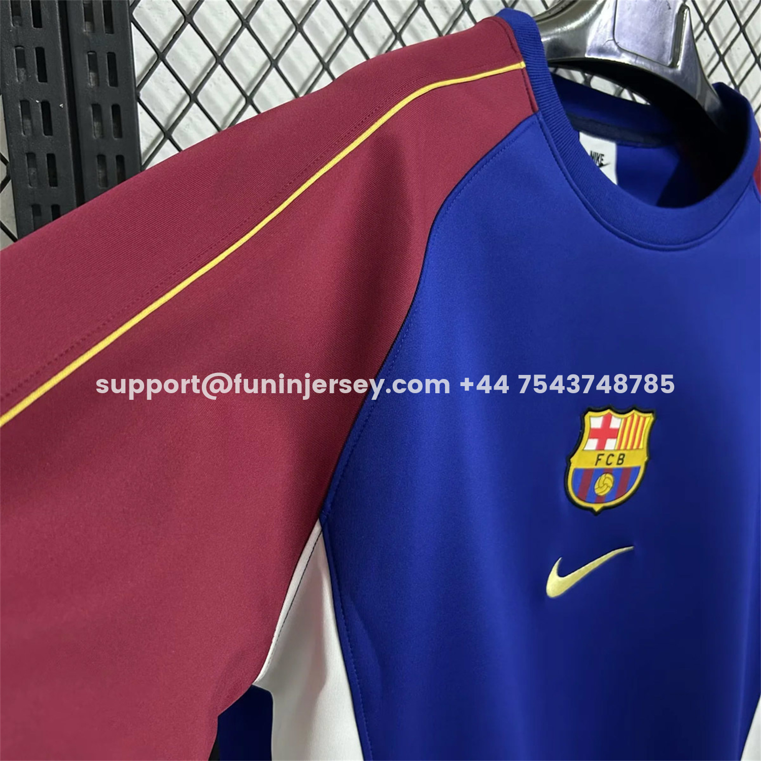 Funinjersey-Barcelona 25-26 Blue And Red Unisex Pullover Hoodie