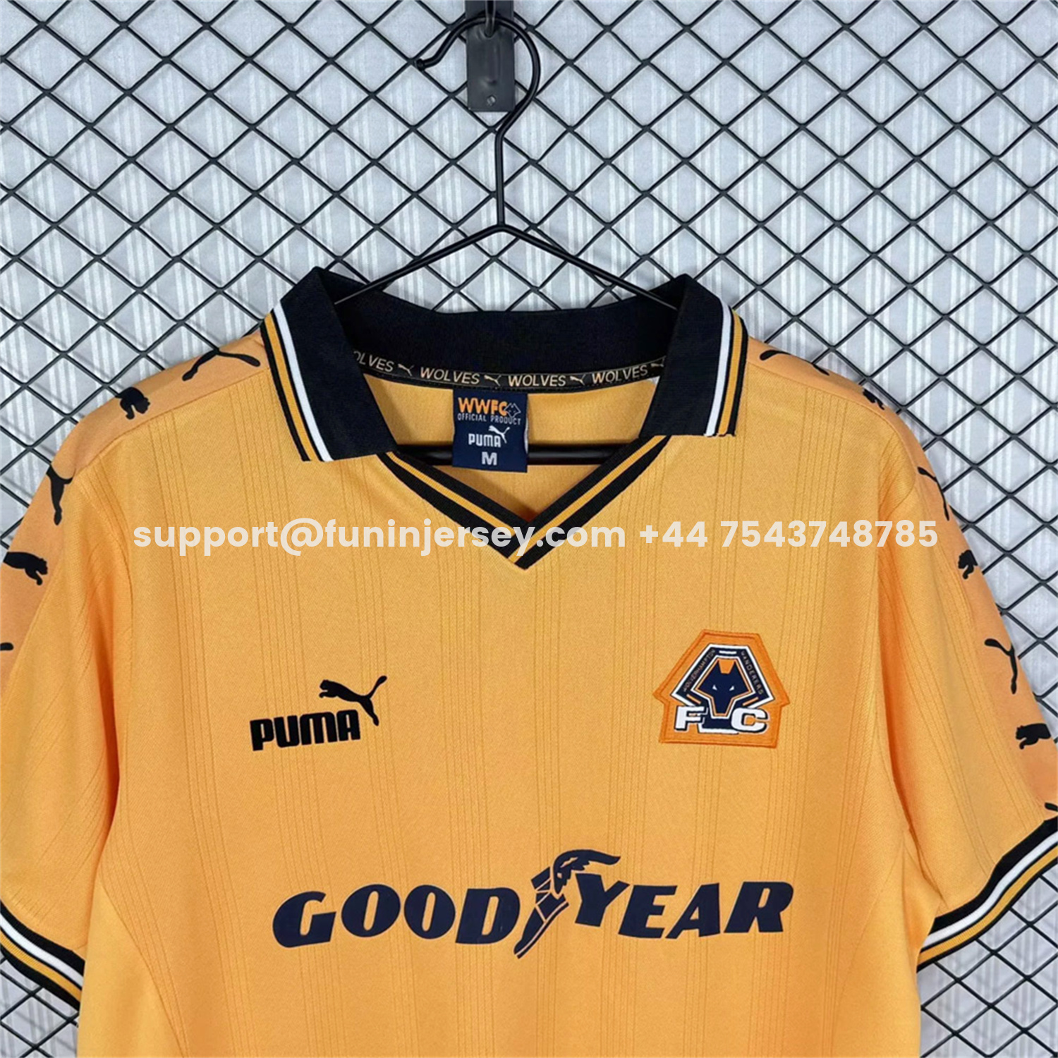 Funinjersey-Retro Wolverhampton Wanderers Wolves 1998-99 Home Jersey
