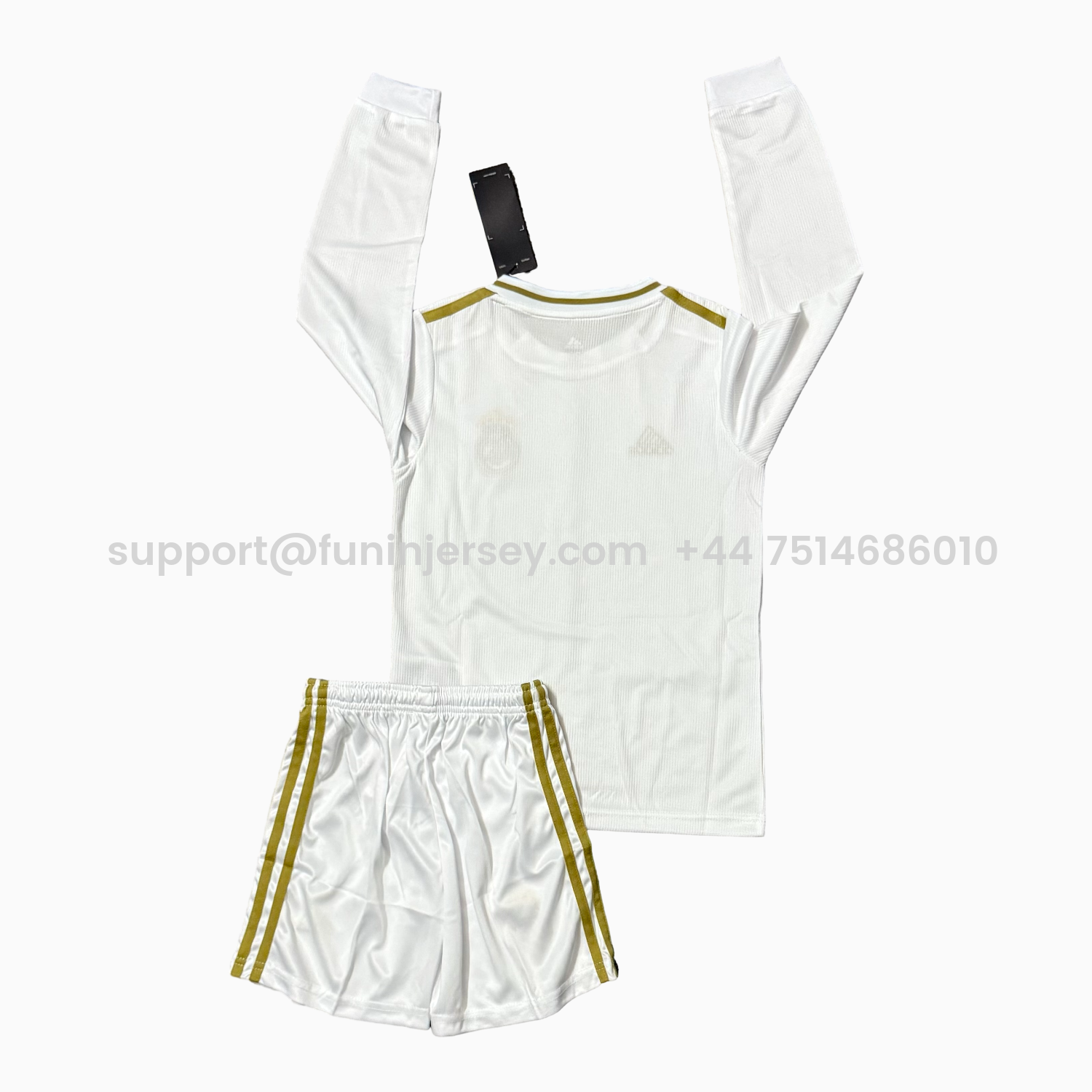 Funinjersey-Retro Real Madrid 19-20 Home Long Sleeves Kids Kit
