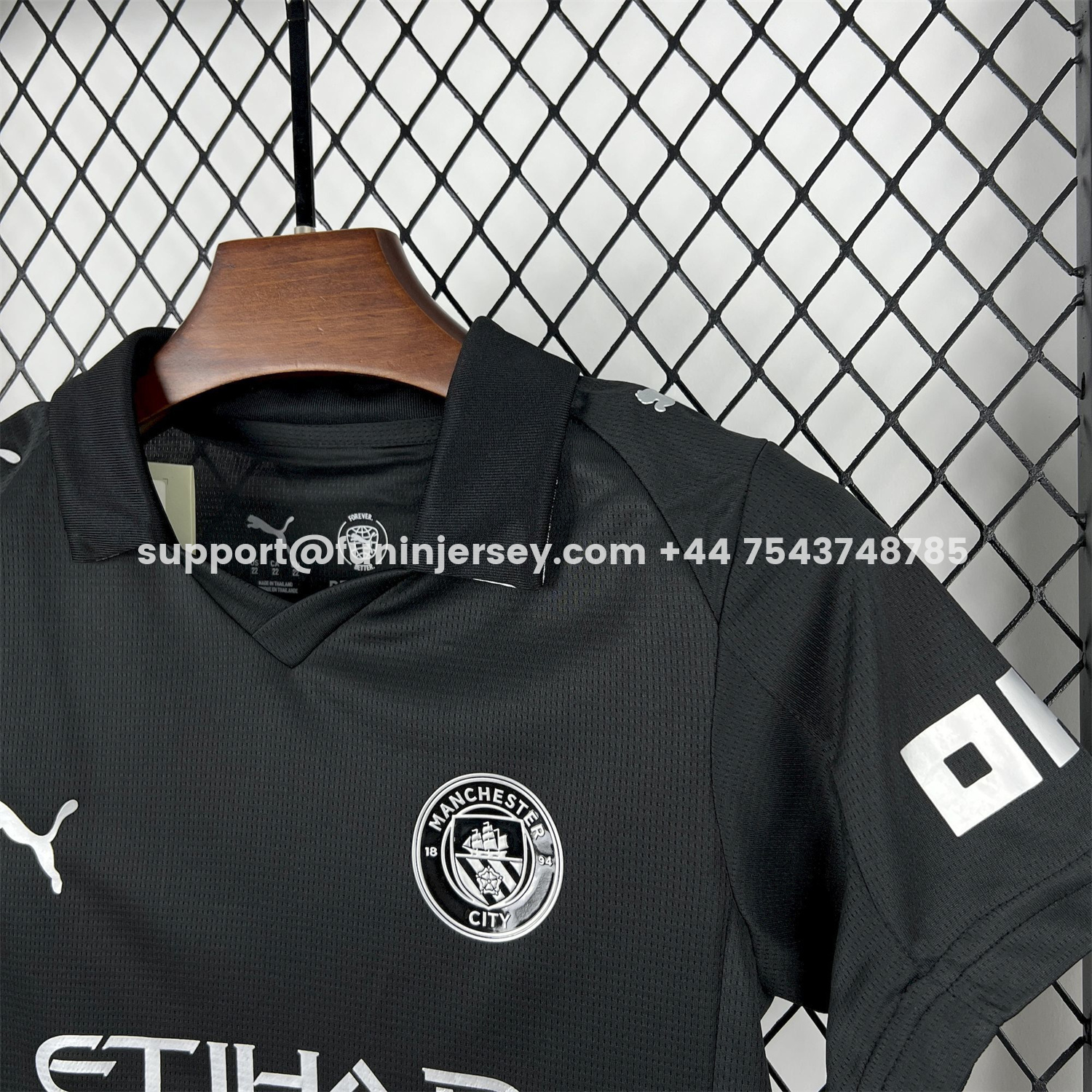 Funinjersey-Manchester City 25-26 Away Black Kids Kit