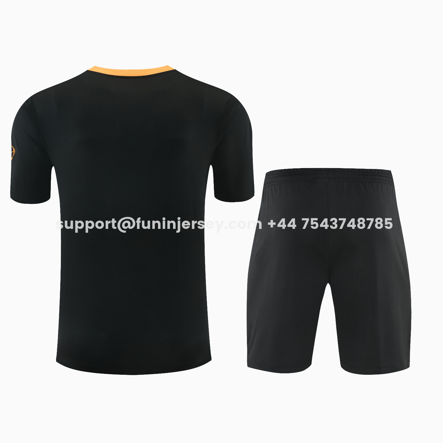 Funinjersey-Inter Milan 25-26 Short-Sleeve Training Set - Black And Grey Top & Pants