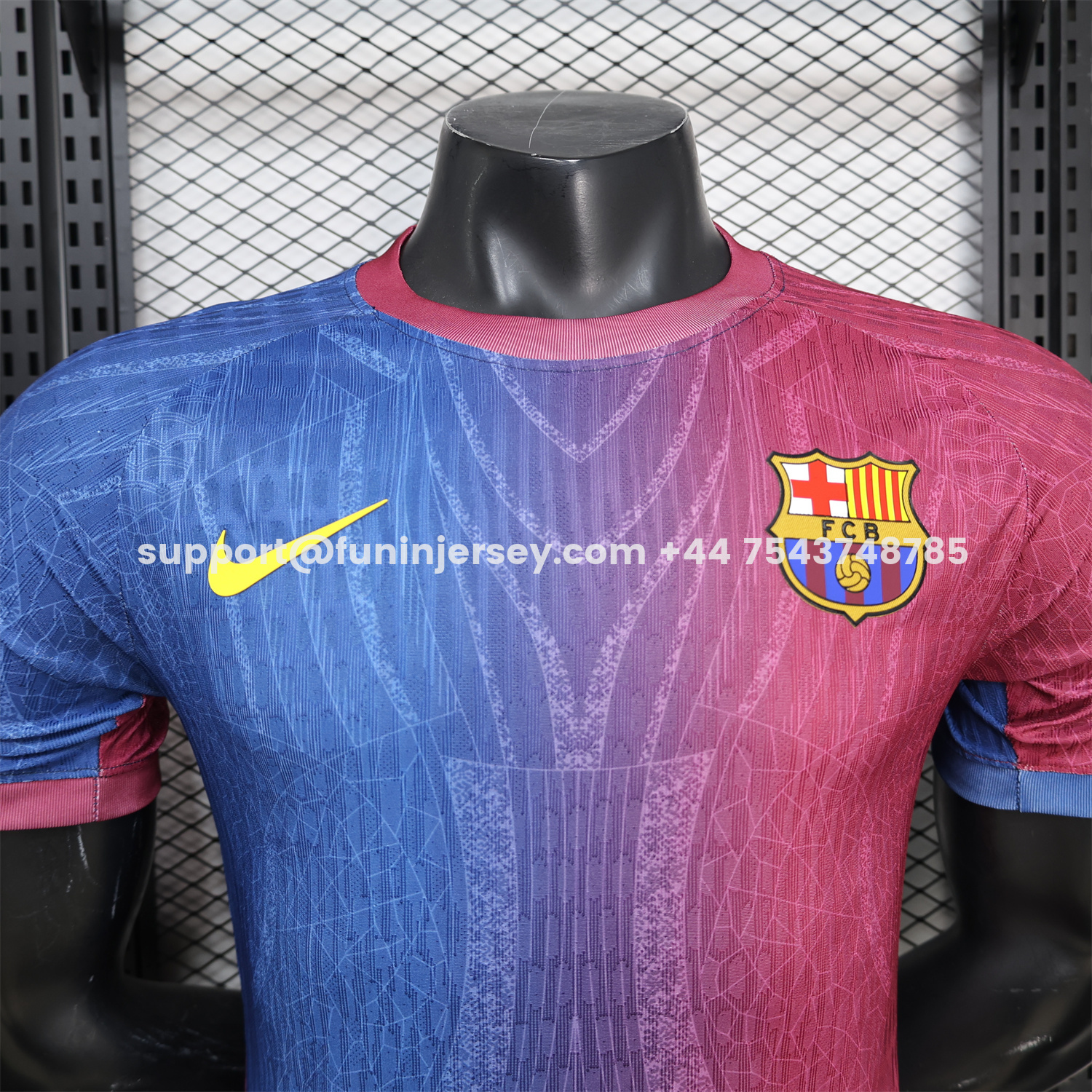 Funinjersey-Barcelona 25-26 Red And Blue Gradient Special White Jersey - Player Version