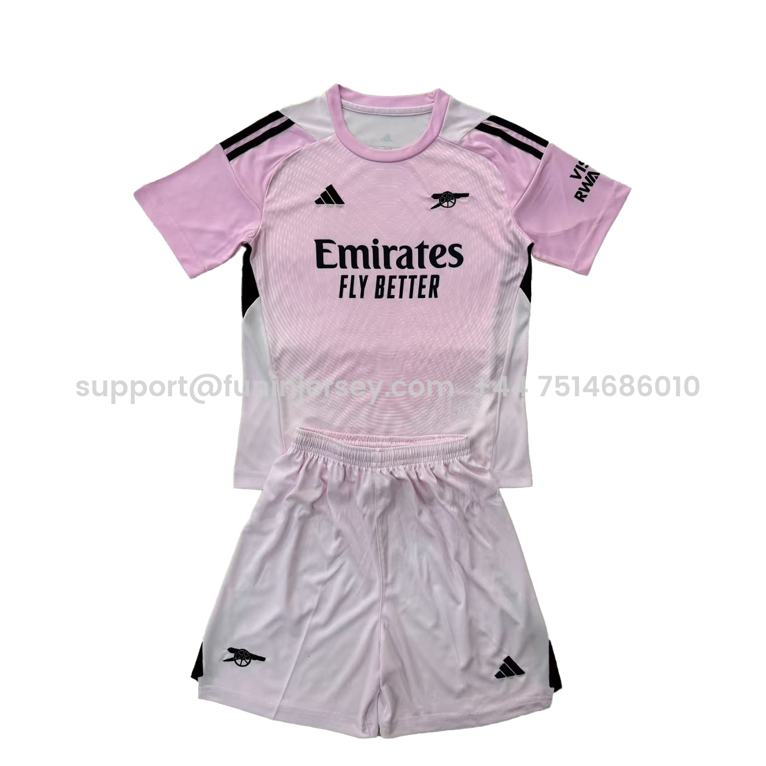 Funinjersey-Arsenal 25-26 Light Pink Goalkeeper Kids Kit