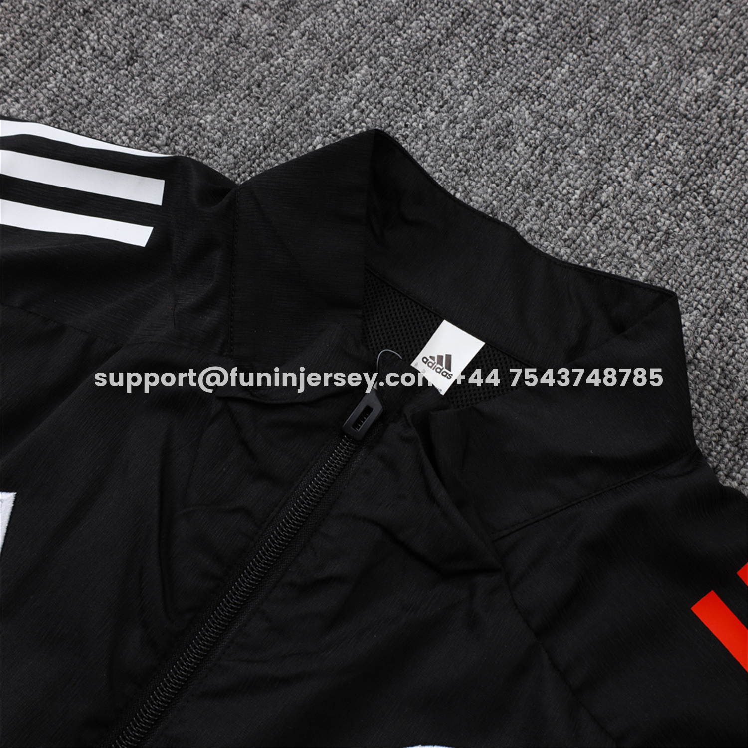 Funinjersey-Ajax 25-26 Windbreaker Training Set - Black Top and Pants