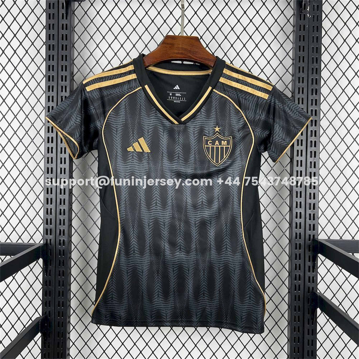 Funinjersey-Women's Atletico Mineiro 25-26 Third Black And Gold Unsponsored Jersey