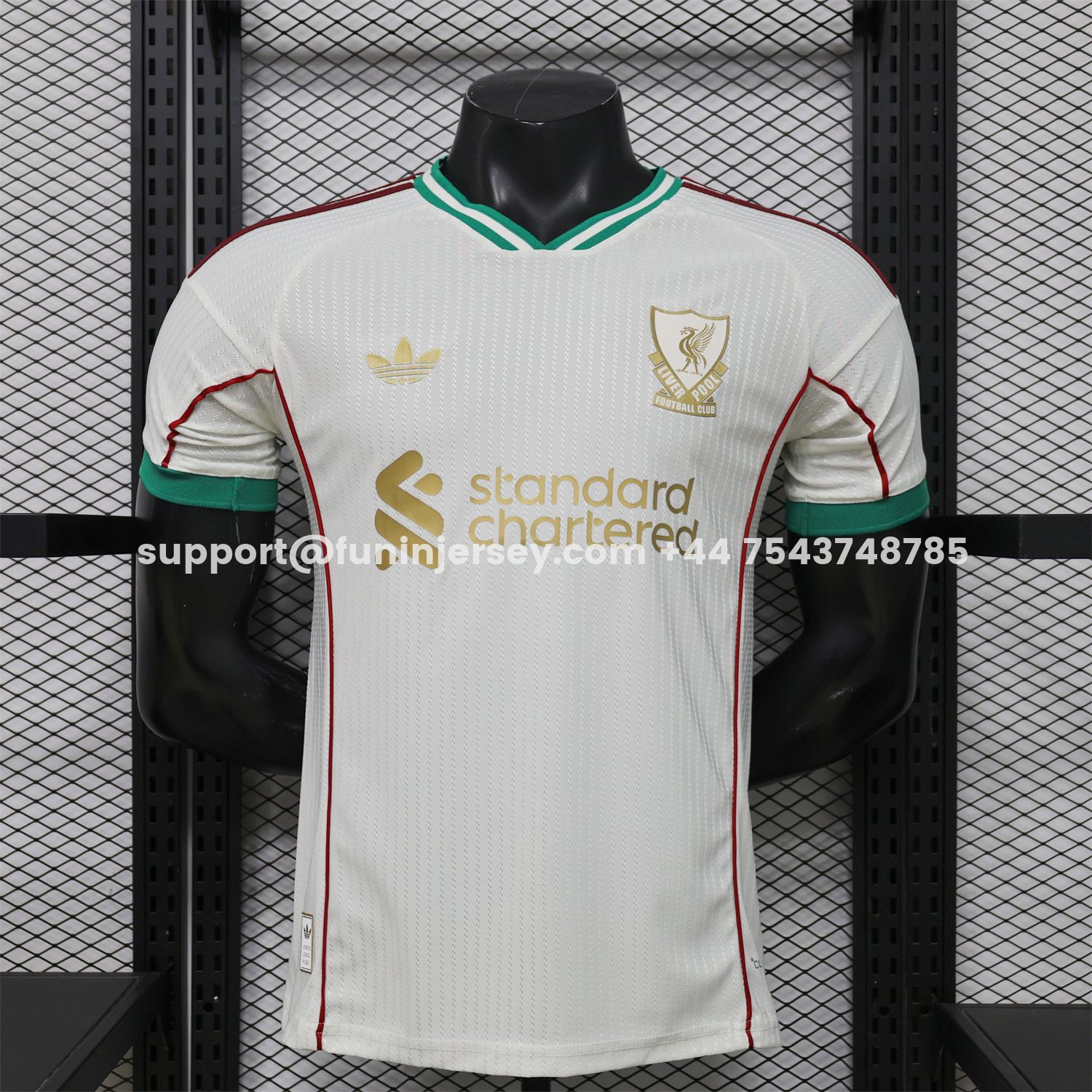 Funinjersey-Liver.pool 25-26 Gold Lines Retro Casual Style White Jersey - Player Version