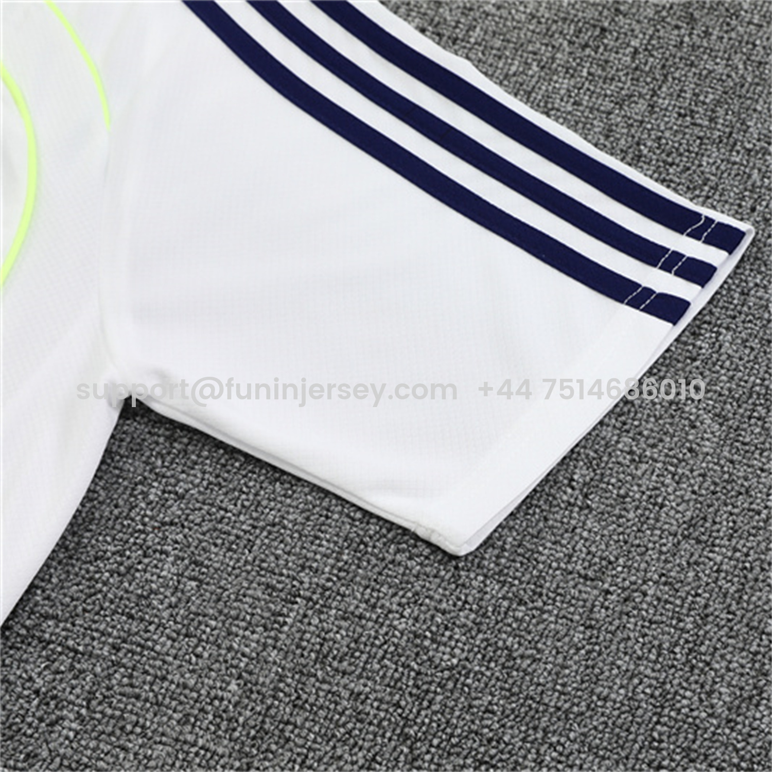 Funinjersey-Real Madrid 25-26 Short-Sleeve Training Set - White Urban Purist Style Top and Blue Shorts