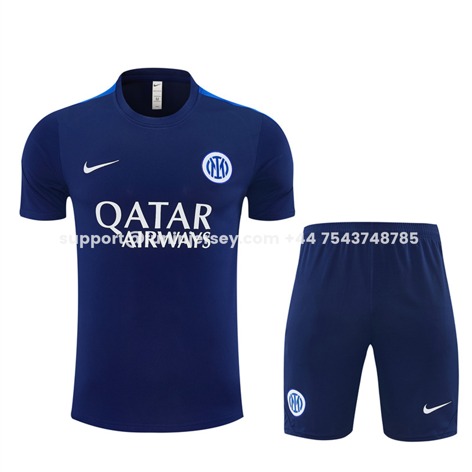 Funinjersey-Inter Milan 26-27 Short-Sleeve Kids Training Set - Deep Blue Top & Shorts