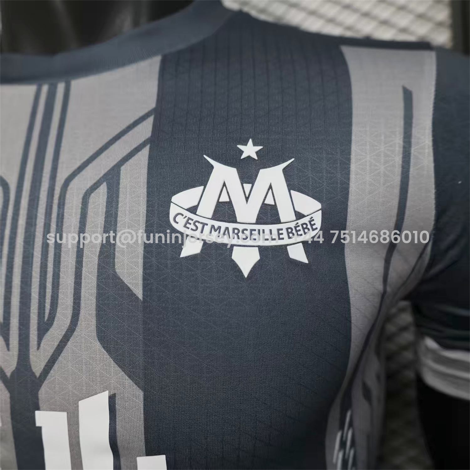 Funinjersey-Marseille 25-26 Grey Stripes Special Jersey - Player Version
