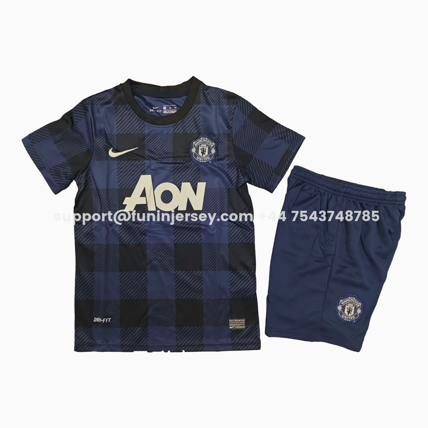 Funinjersey-Retro Manchester United 2013-14 Away Kids Kit