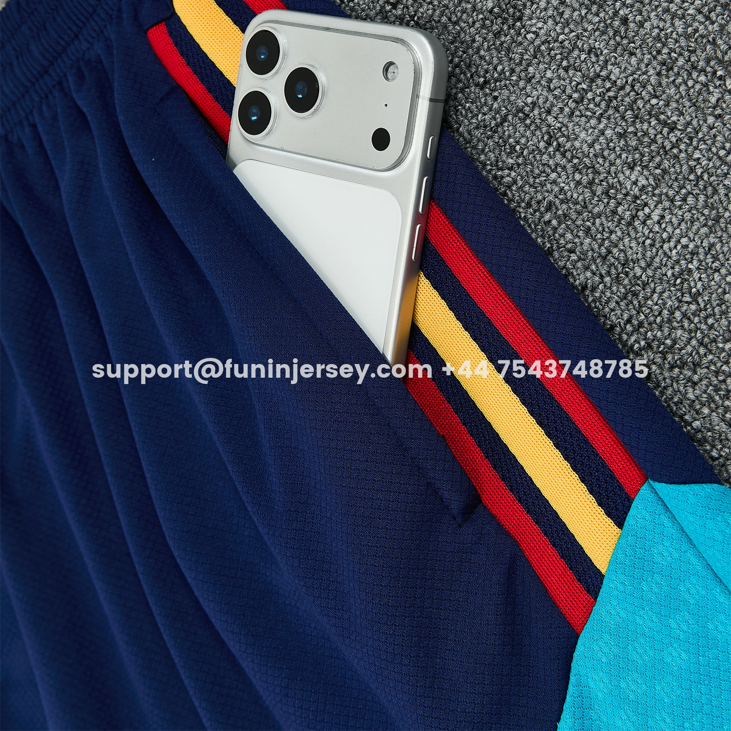 Funinjersey-Spain 2026 Short-Sleeve Training Set - Dark Blue Top & Dark Blue Pants