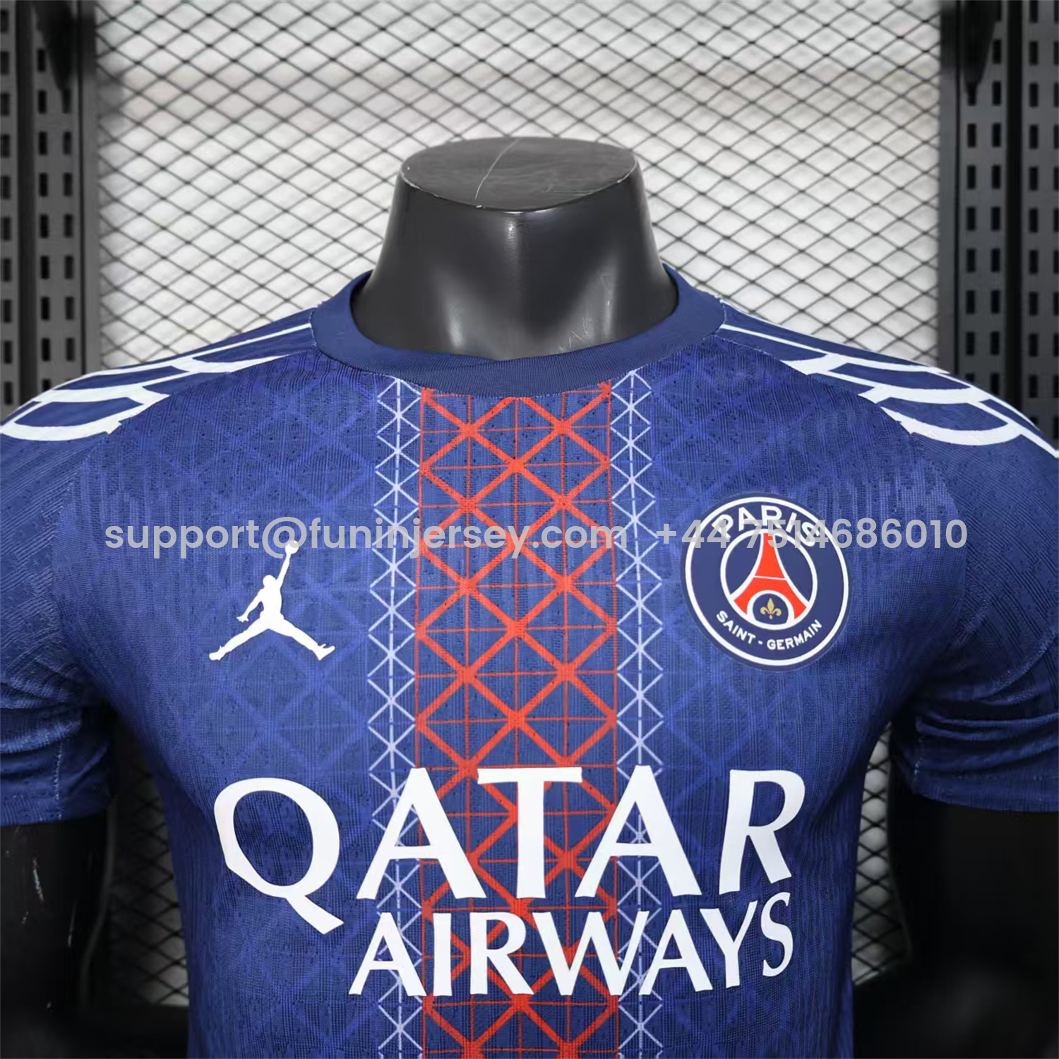 Funinjersey-Paris Saint-Germain PSG X JD 25-26 Red And Blue Special Edition Jersey - Player Version
