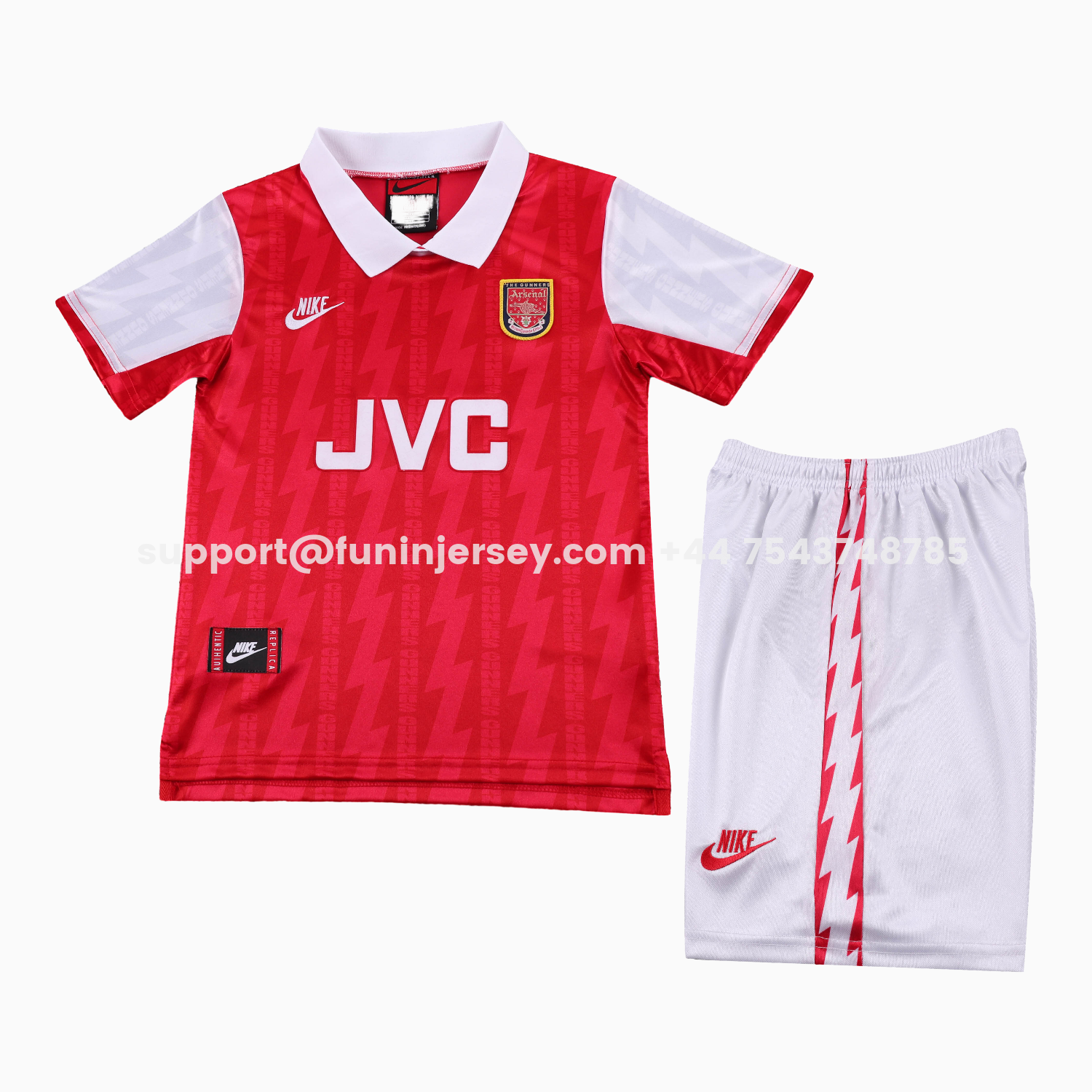 Funinjersey-Retro Arsenal 1994-95 Home Kids Kit