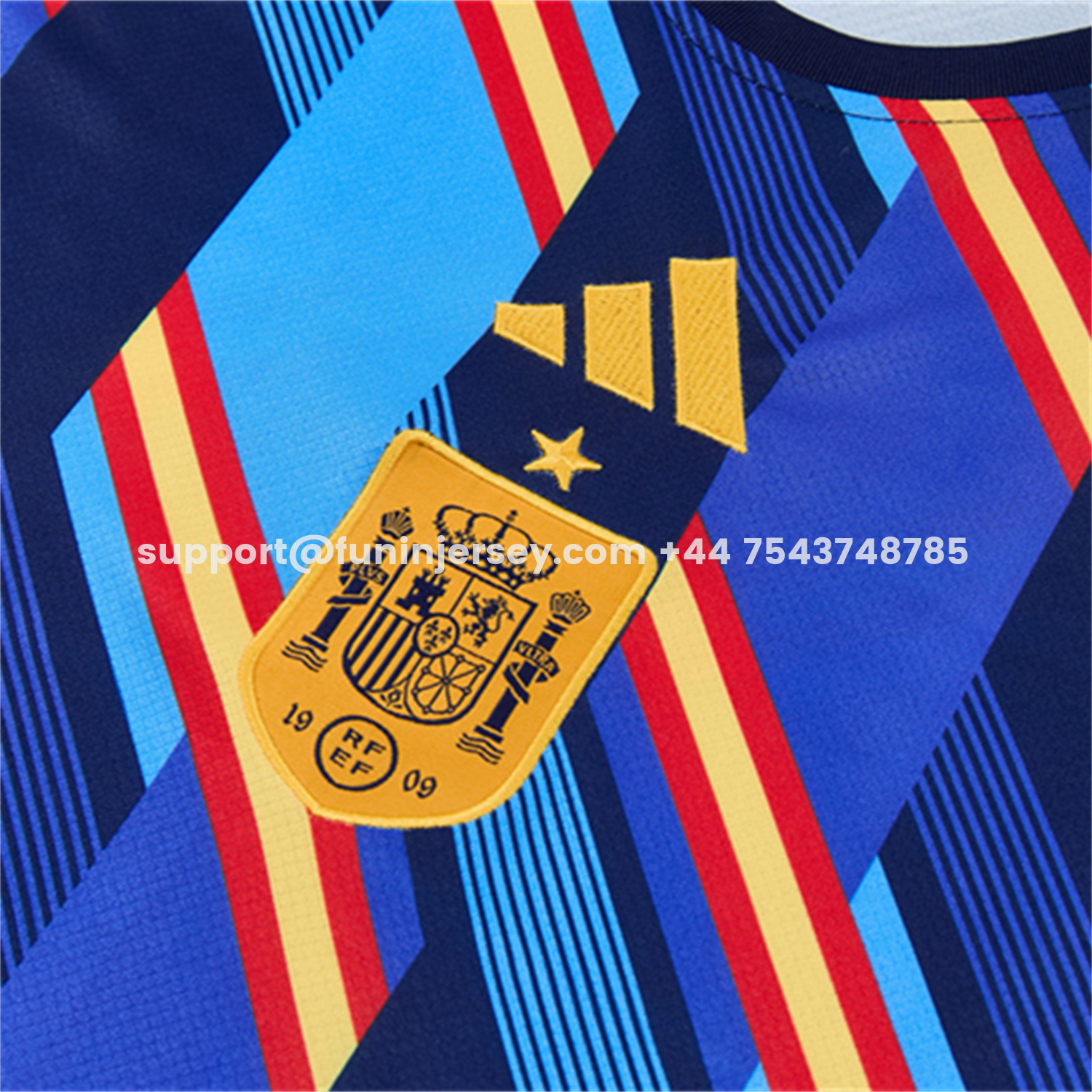 Funinjersey-Spain 2026 Kids Short-Sleeve Training Set - Royal Blue And Yellow Top & Royal Blue Shorts