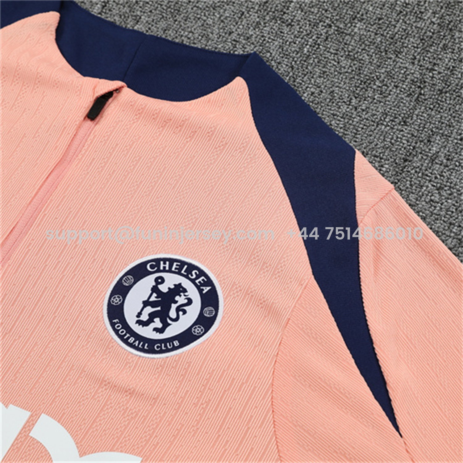 Funinjersey-C.H.E.L.S.E.A 25-26 Long Sleeve Training Set - Player Version - Pink Top and Blue Pants