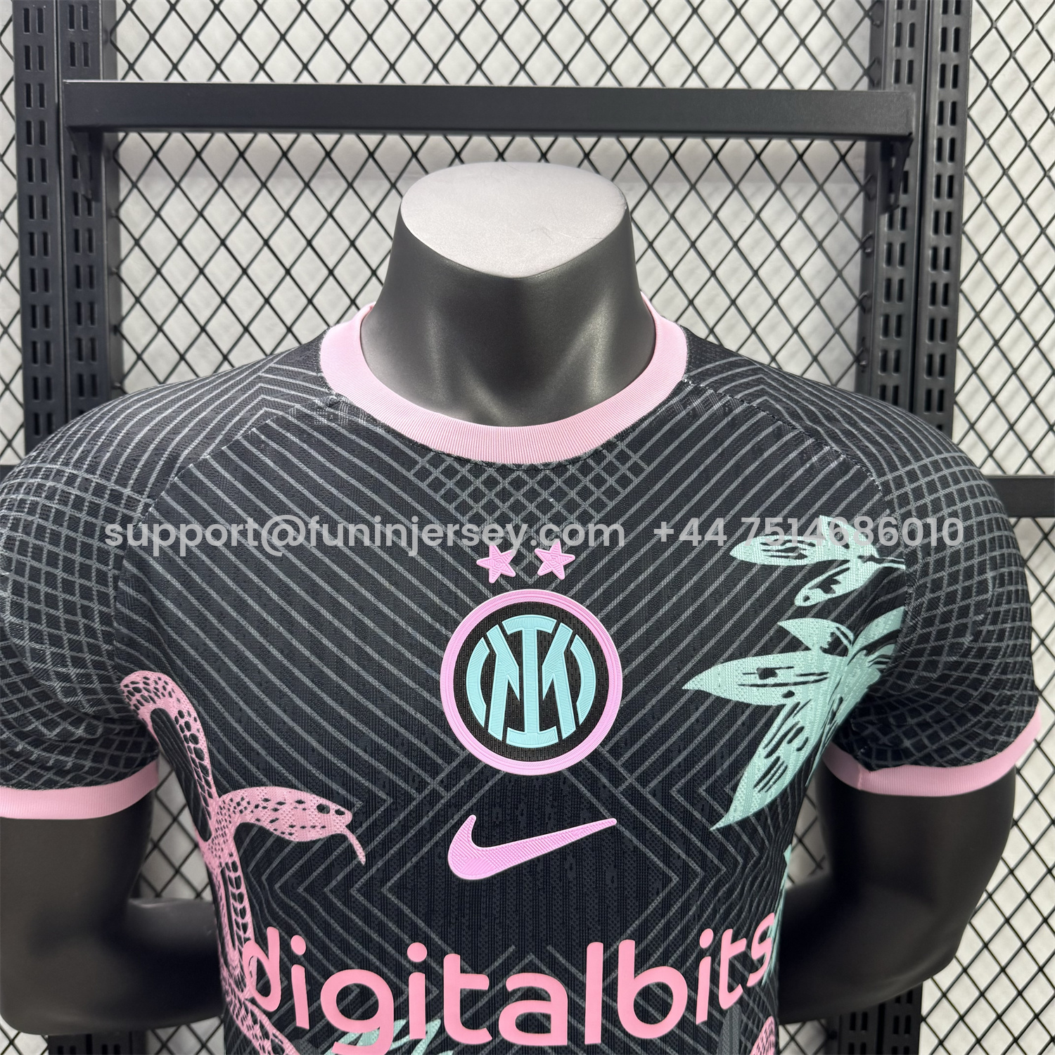 Funinjersey-Inter Milan 25-26 Pink Snake Special Black Jersey - Player Version