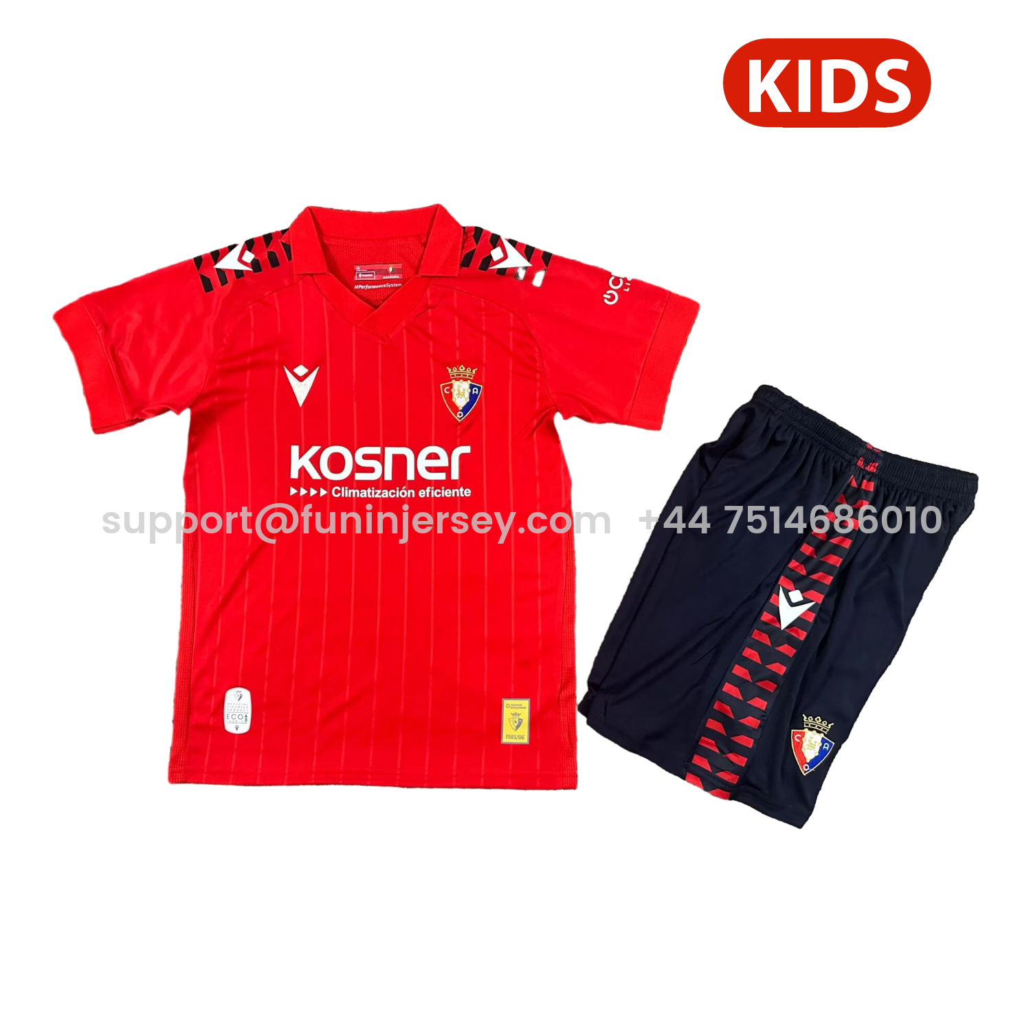 Funinjersey-Osasuna 25-26 Home Kids Kit