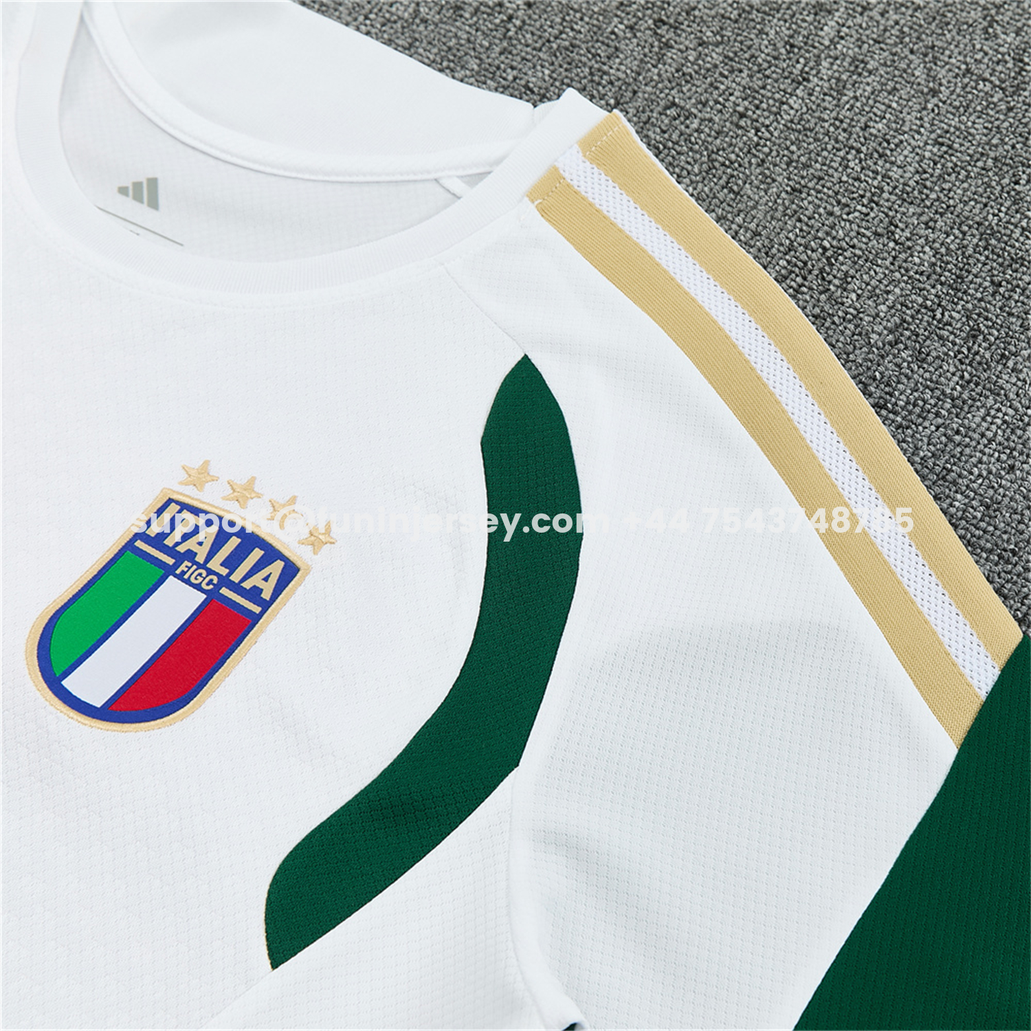 Funinjersey-Italy 2026 Short-Sleeve Training Set - White With Green Accents Top & Green With White Pants