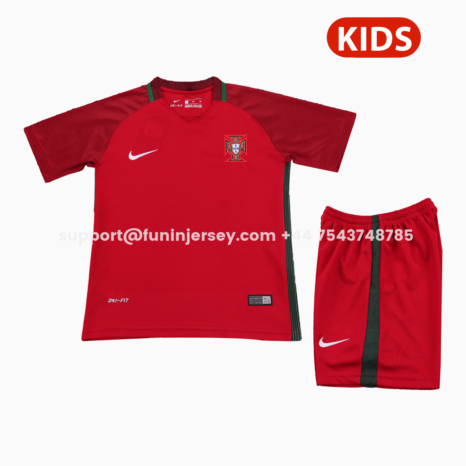 Funinjersey-Retro Portugal 2016 Home Kids Kit