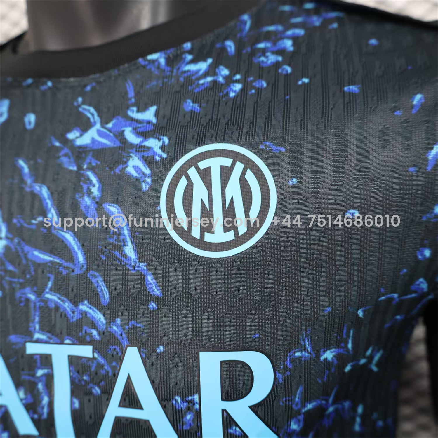 Funinjersey-Inter Milan 25-26 Pre-Match Training Jersey Black Blue - Player Version