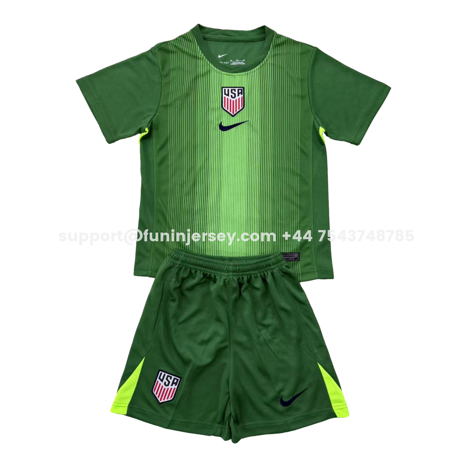 Funinjersey-United States USA 25-26 Green Goalkeeper Men's Adult Jersey Set - Fans Version