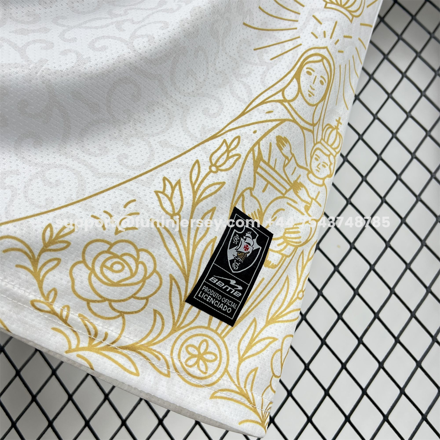 Funinjersey-Vasco da Gama 25-26 Yellow Lines White Jersey - Fans Version