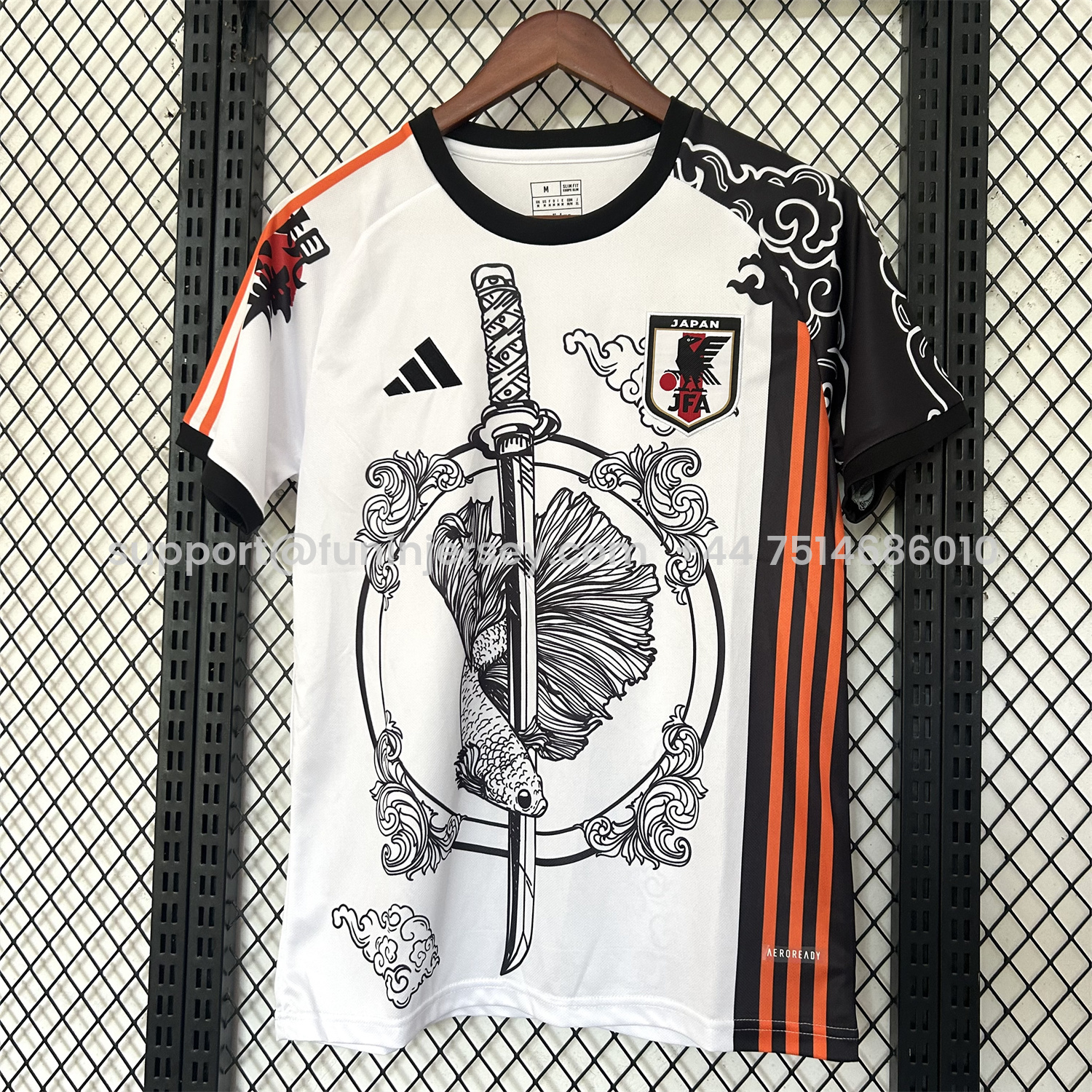 Funinjersey-Japan 25-26 Betta Fish And Samurai Sword White Special Jersey - Fans Version
