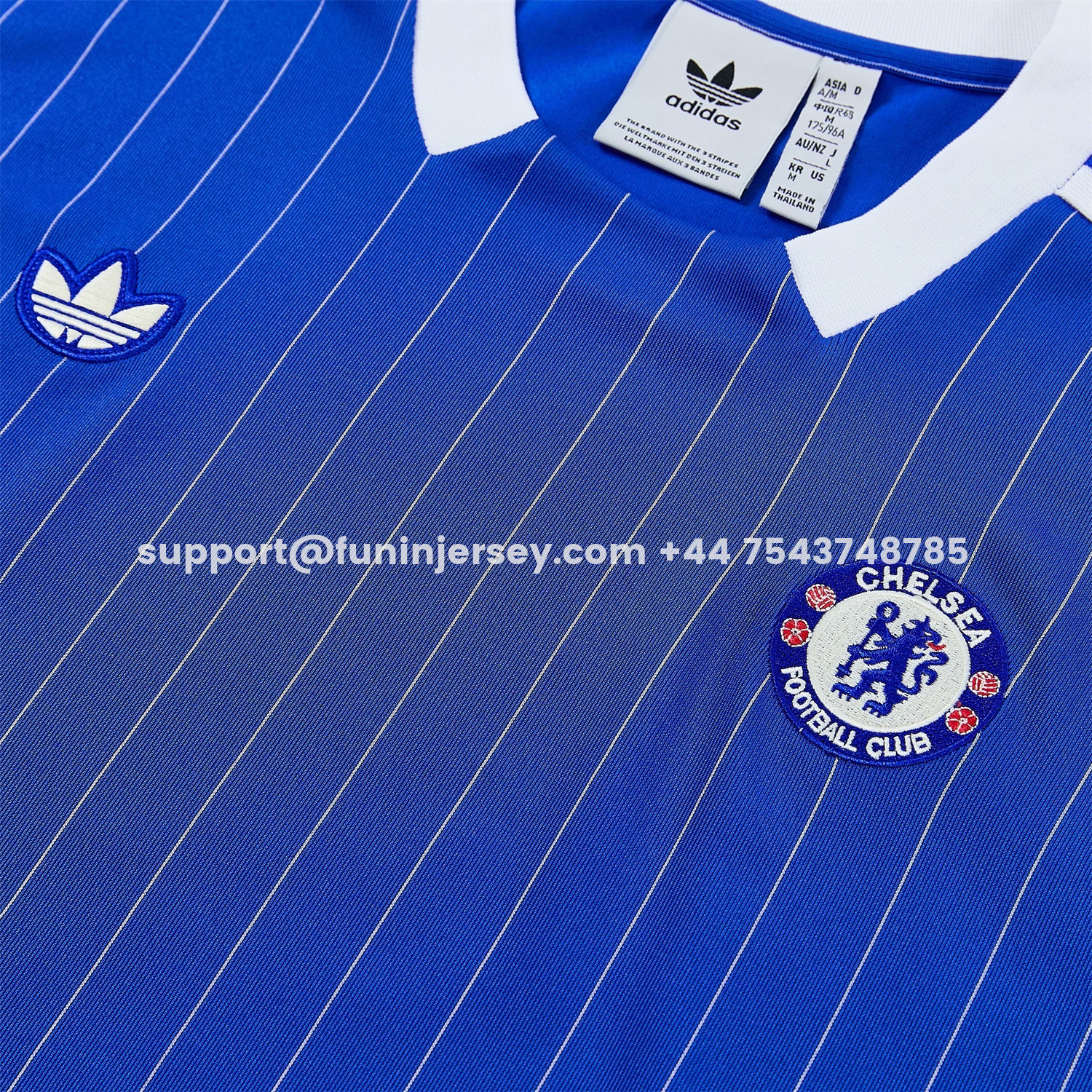 Funinjersey-C.H.E.L.S.E.A 25-26 Retro Style Vest Training Set - Blue Top & White With Blue Stripes Pants