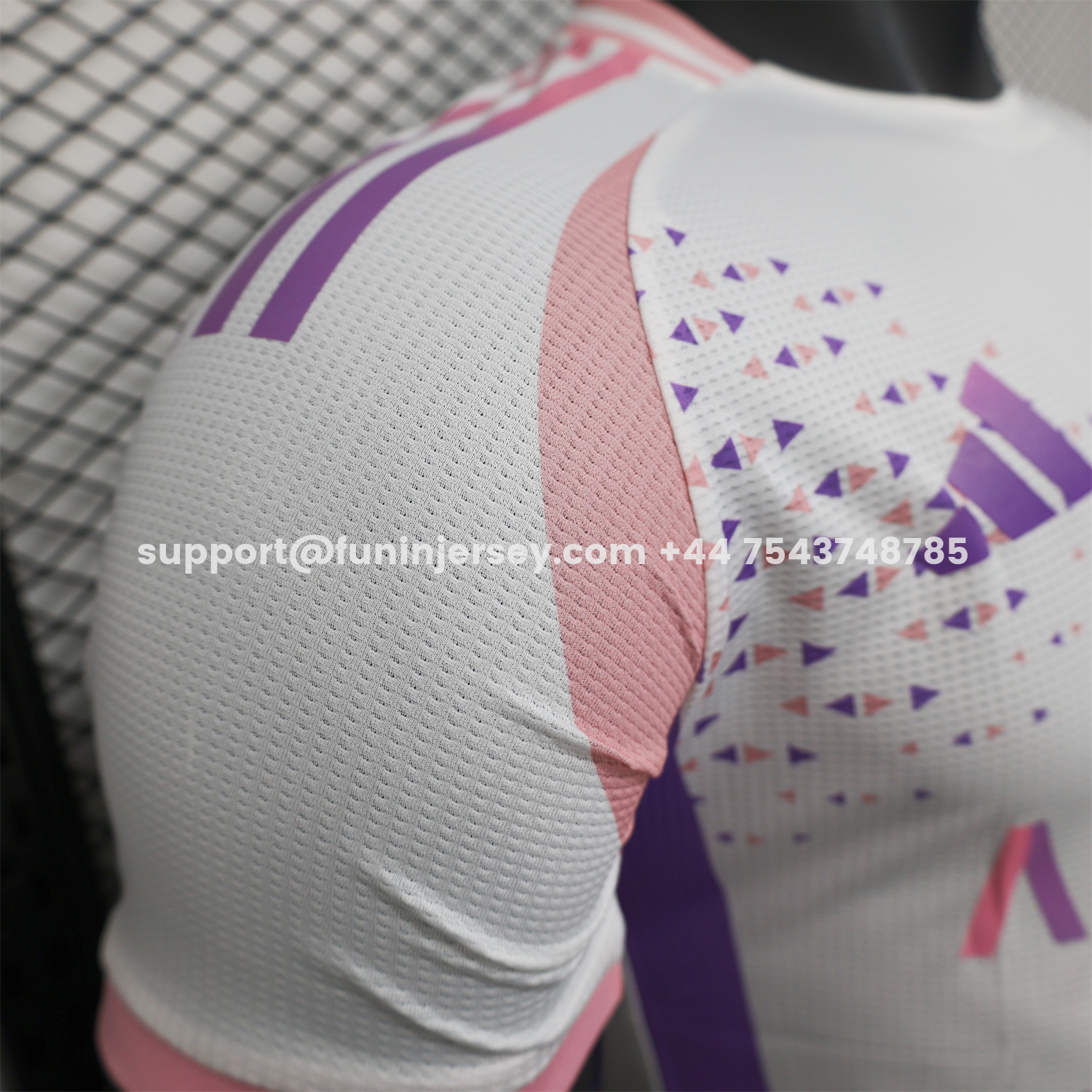 Funinjersey-Algeria 25-26 Pink and Purple Triangle Pattern Black Jersey - Player Version