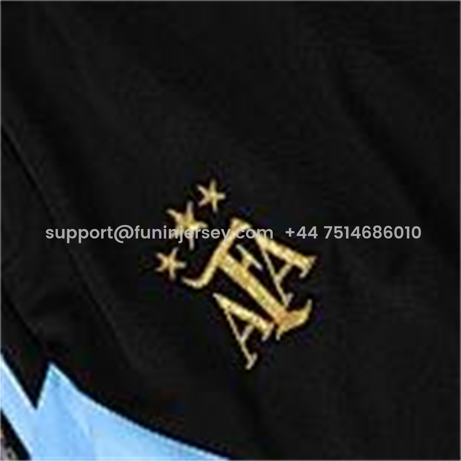 Funinjersey-Argentina 25-26 Short-Sleeve Training Set - Blue Stripes Black Top & Black Shorts