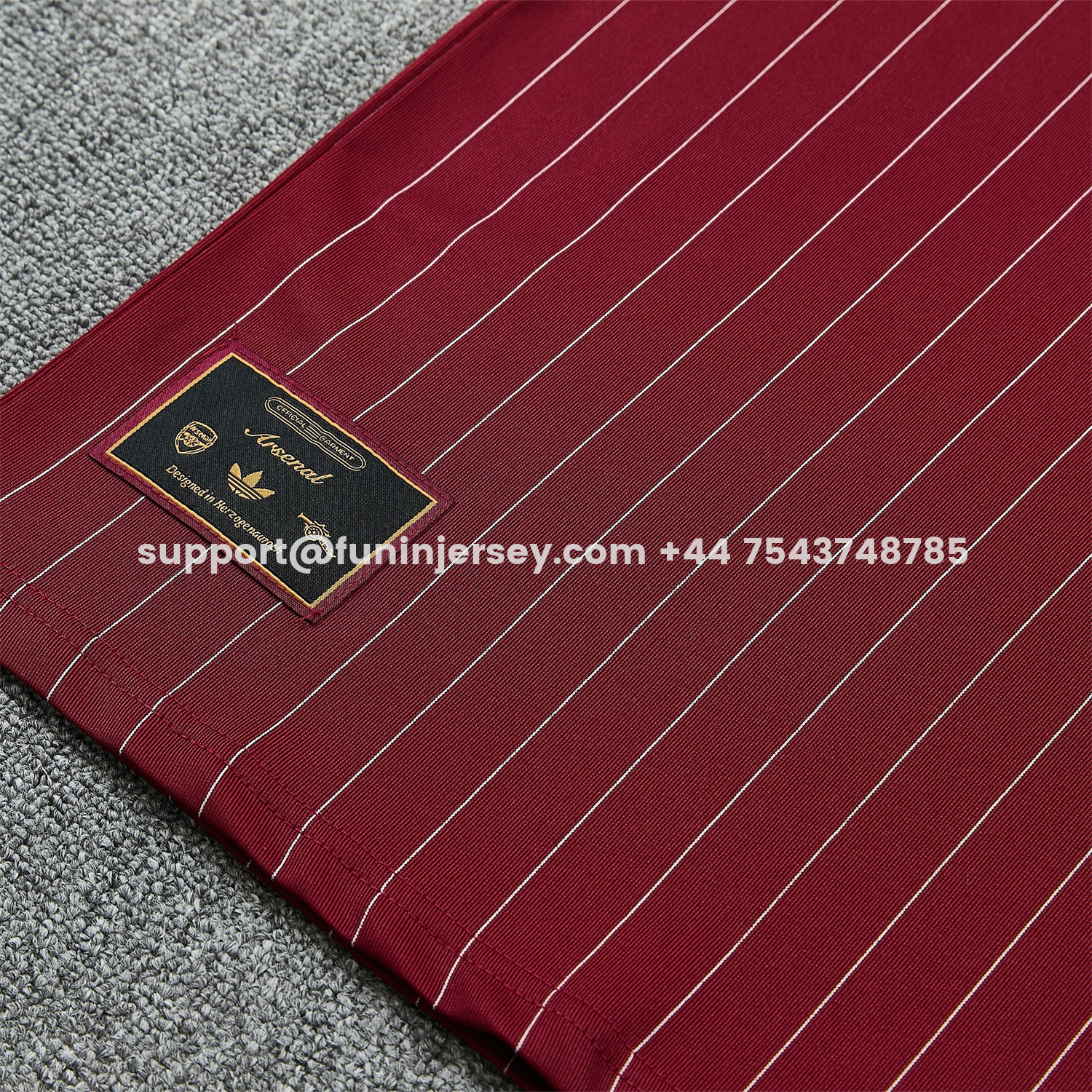 Funinjersey-Arsenal 25-26 Retro Style Short-Sleeve Training Set - Dark Red With White Stripes Top & Pants