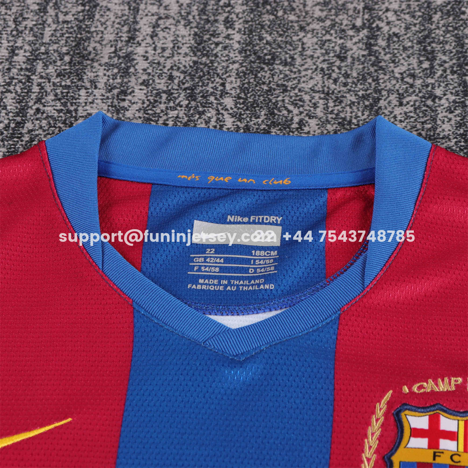 Funinjersey-Retro Barcelona 2007-08 Home Kids Kit