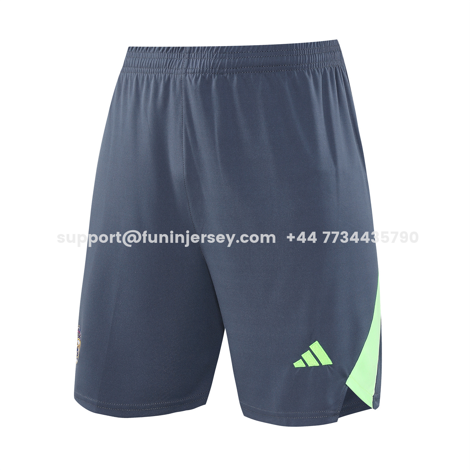 Funinjersey-Real Madrid 25-26 Short-Sleeve Training Set - Deep Gray Top & Gray Shorts