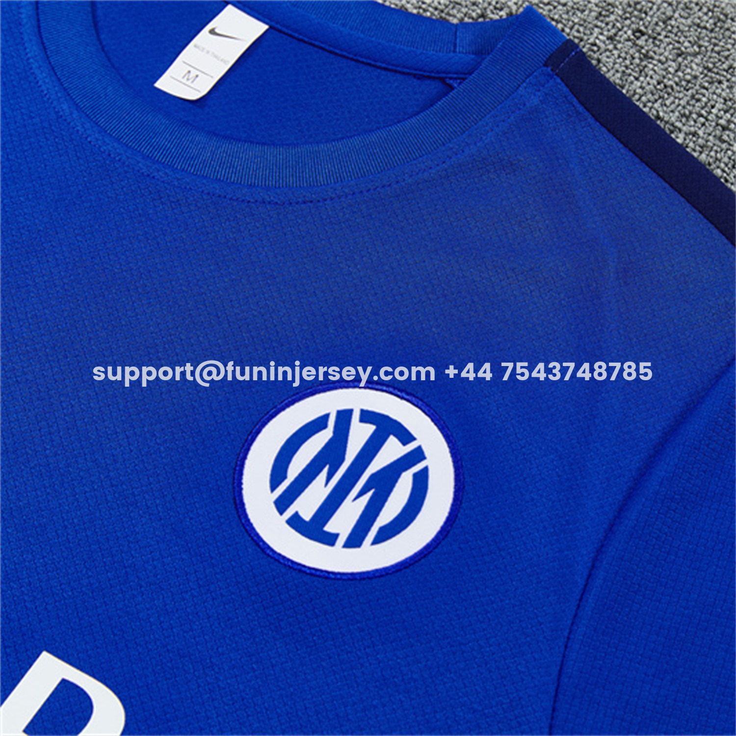 Funinjersey-Inter Milan 26-27 Short-Sleeve Kids Training Set - Ocean Blue Top & Deep Blue Shorts