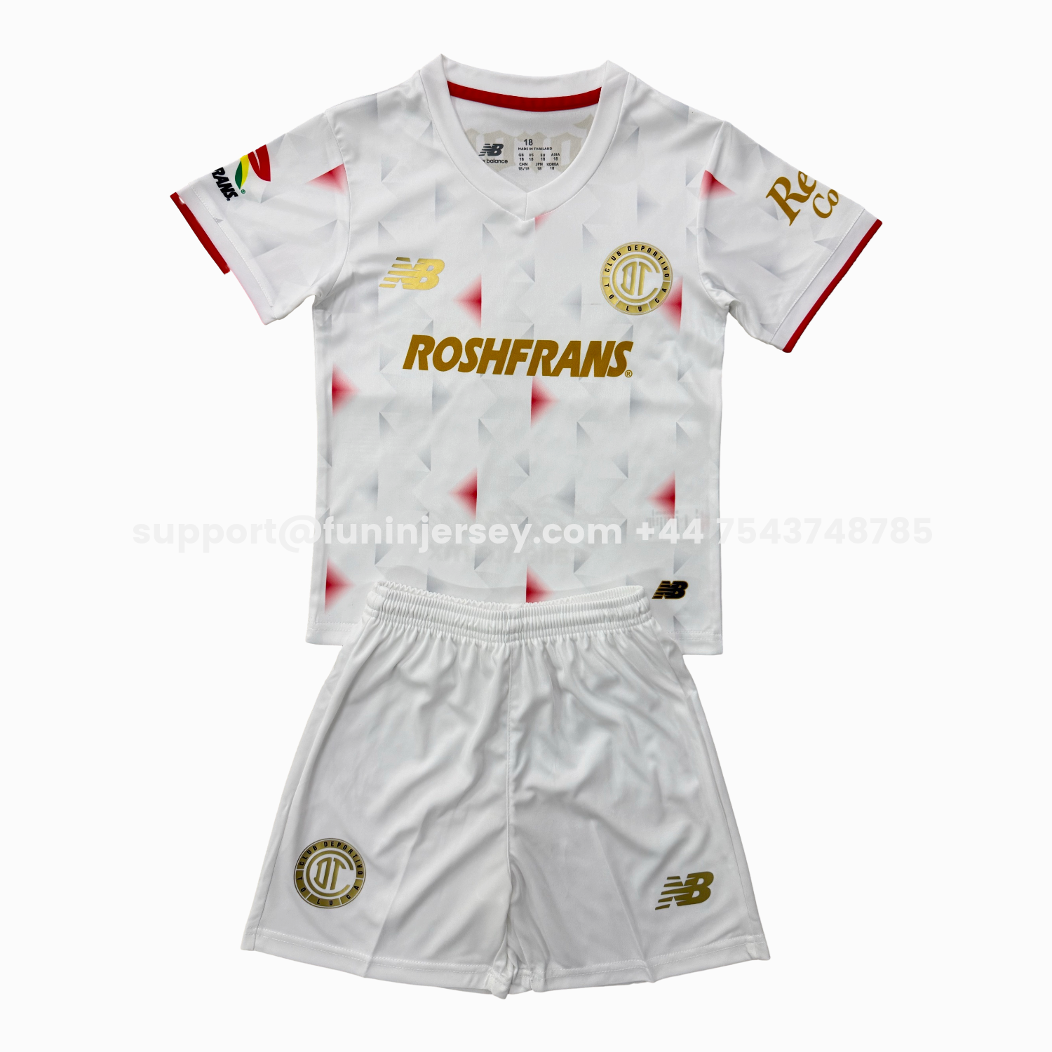 Funinjersey-Toluca 25-26 Away White Men's Adult Jersey Set - Fans Version