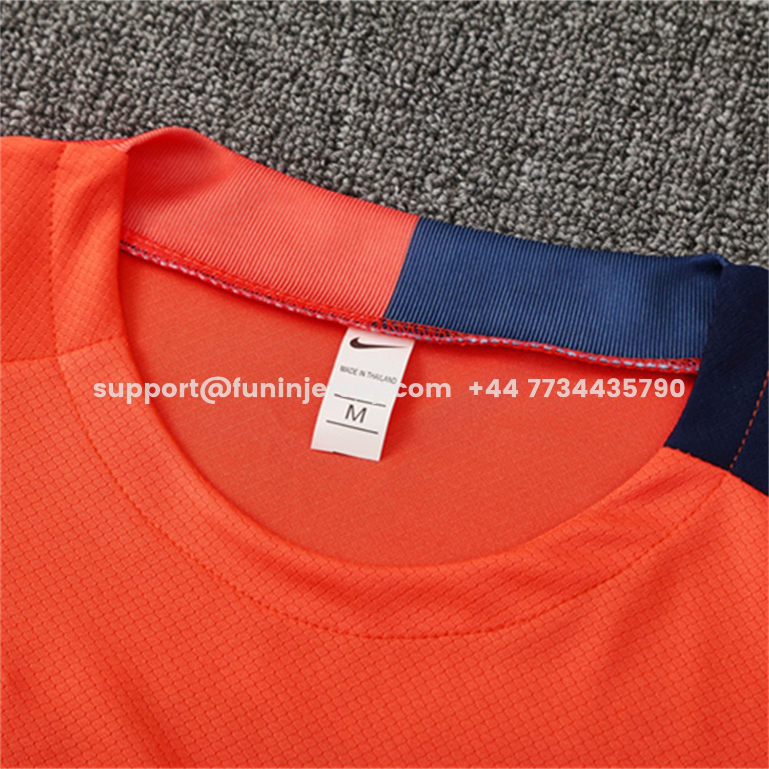 Funinjersey-Barcelona 25-26 Short-Sleeve Training Set - Orange Top Royal Blue Sponsor& Royal Blue Shorts