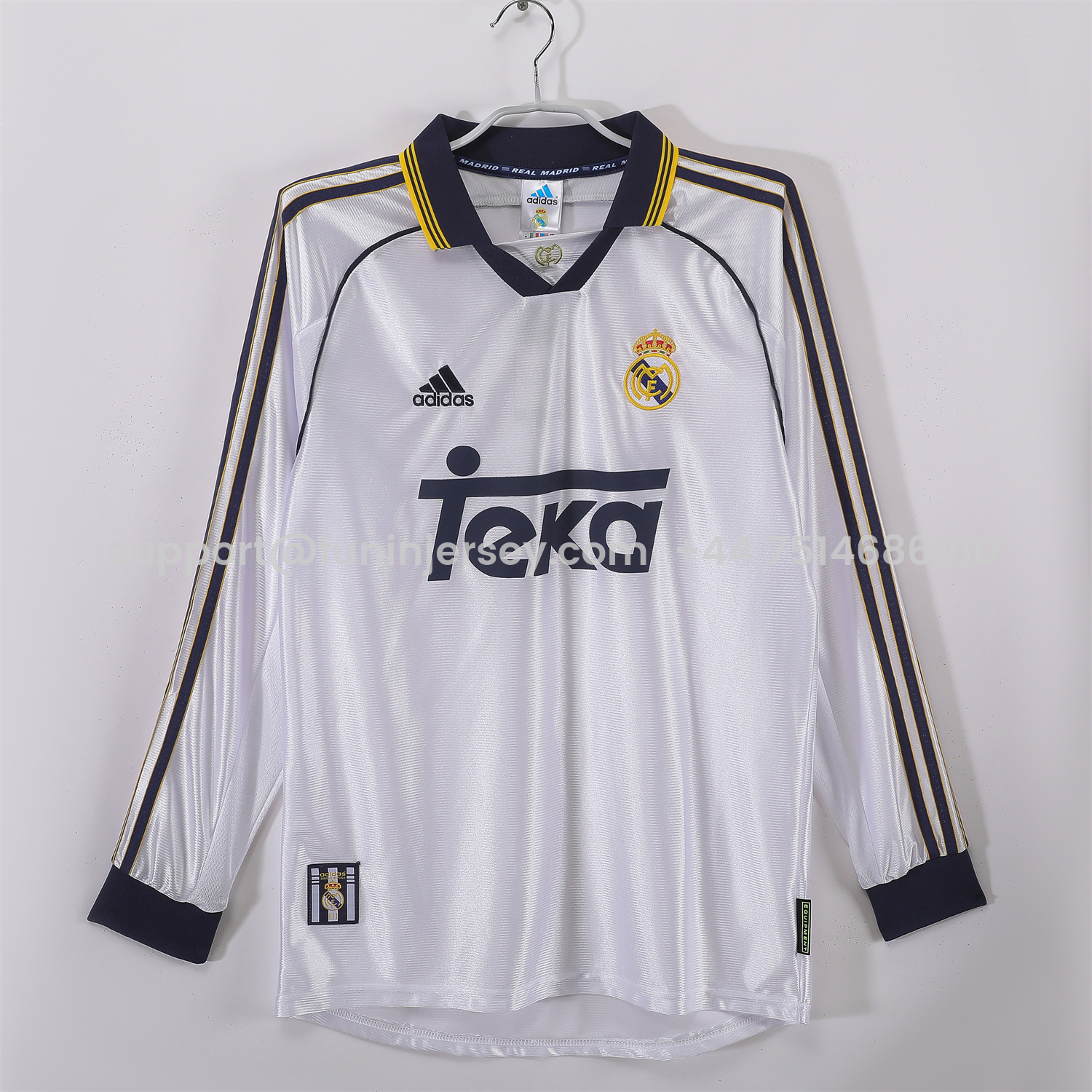 Funinjersey-Retro Real Madrid 1998-00 Home Long Sleeves Jersey