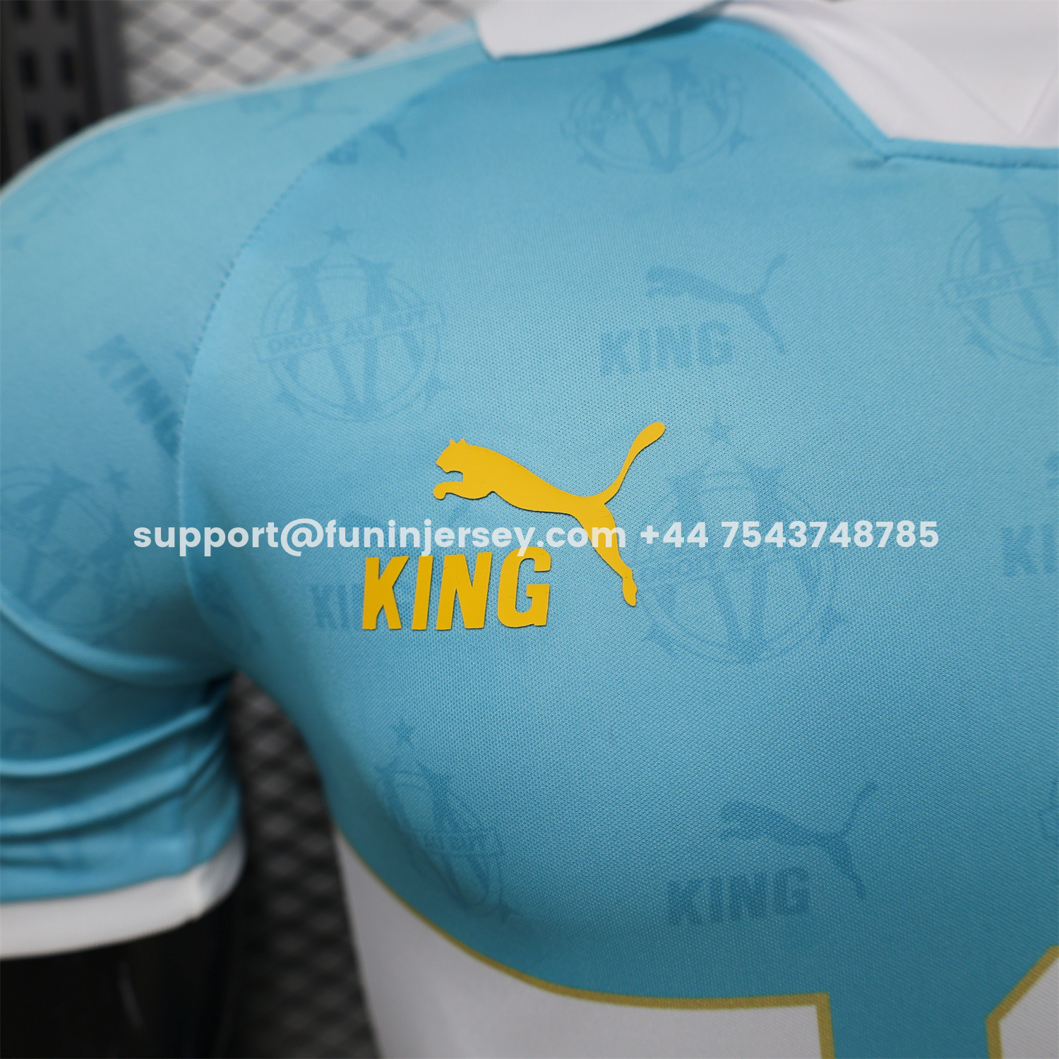 Funinjersey-Marseille 25-26 Retro Style Blue Jersey -Player Version